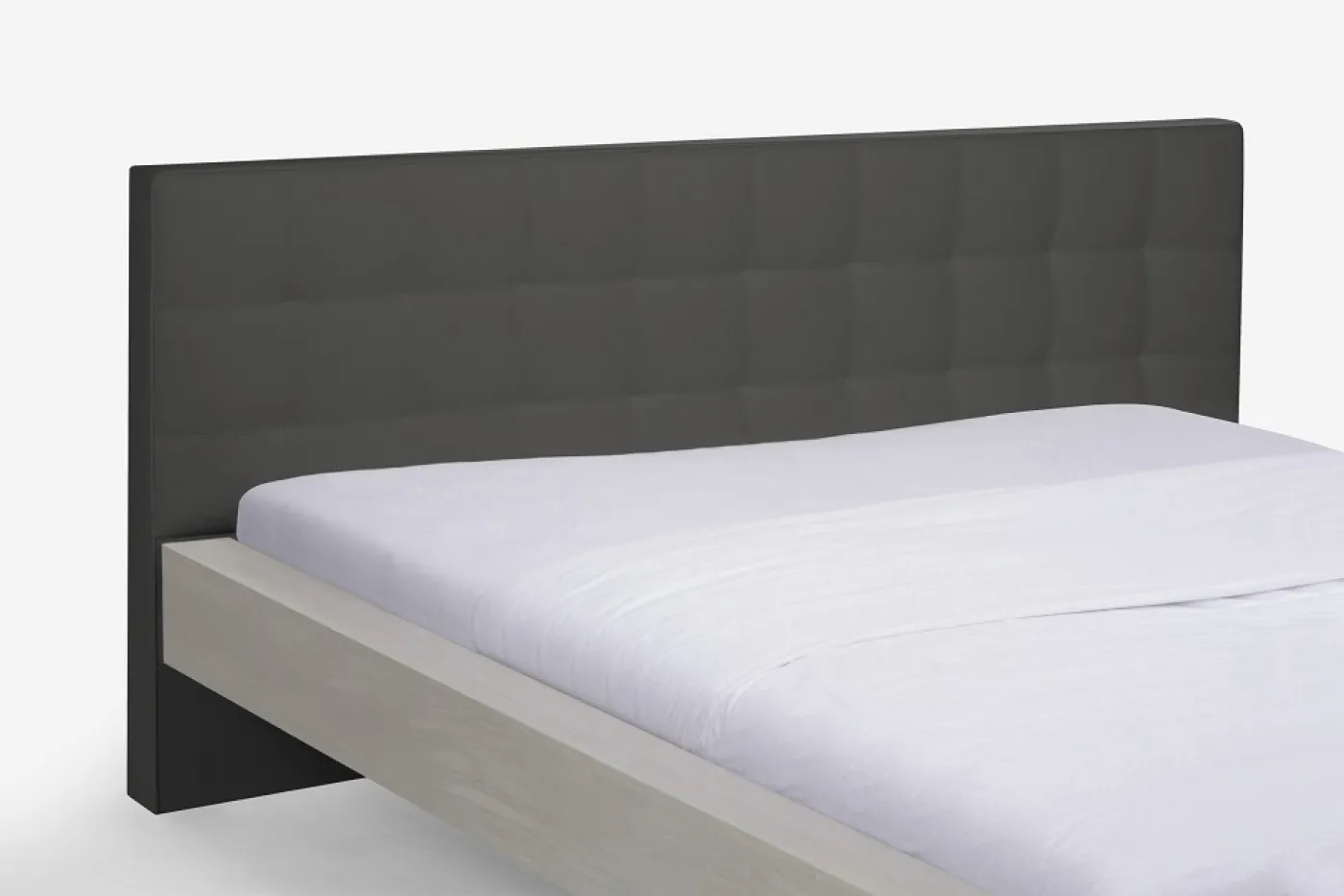 Holzbett massiv Lotus | Wildeiche weiß geölt | 180x220 | Kopfteil 2