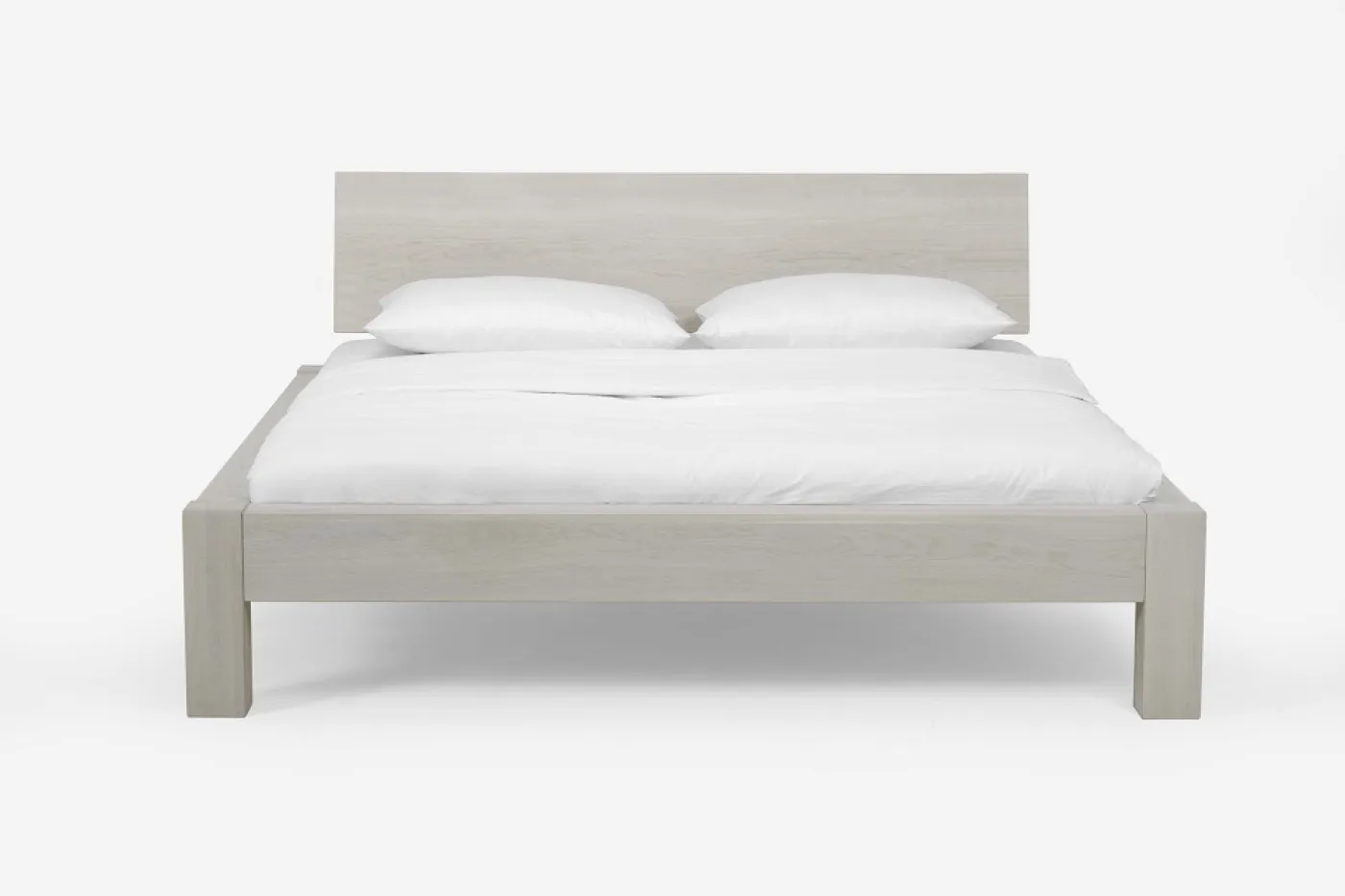 Holzbett massiv Lotus | Wildeiche weiß geölt | 200x200 | Kopfteil 3