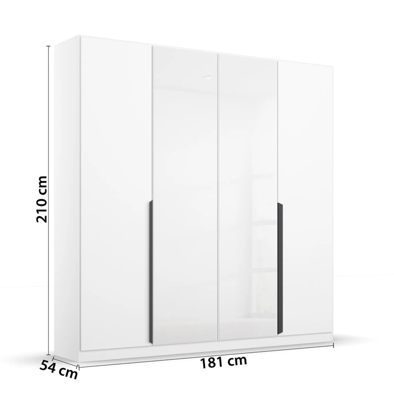 Kleiderschrank Drehtürenschrank Artemis | mit Glastüren | alpinweiß / weiß | verschiedene größen