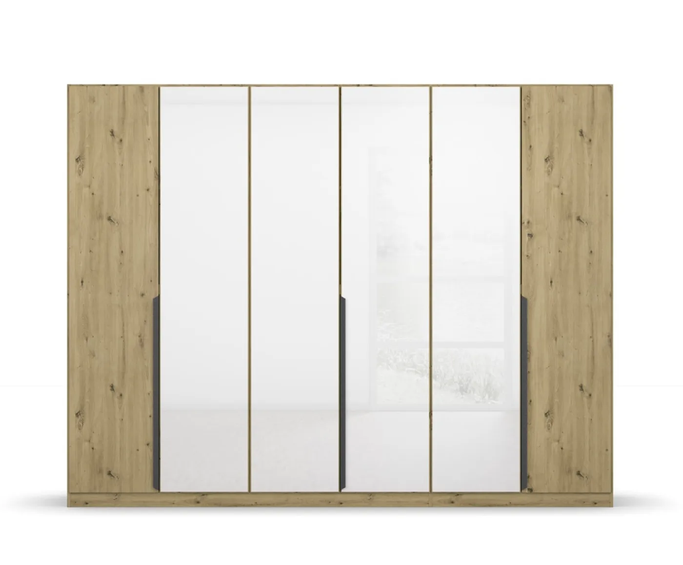 Kleiderschrank Drehtürenschrank Artemis | mit Glastüren | Eiche Artisan / weiß | verschiedene größen