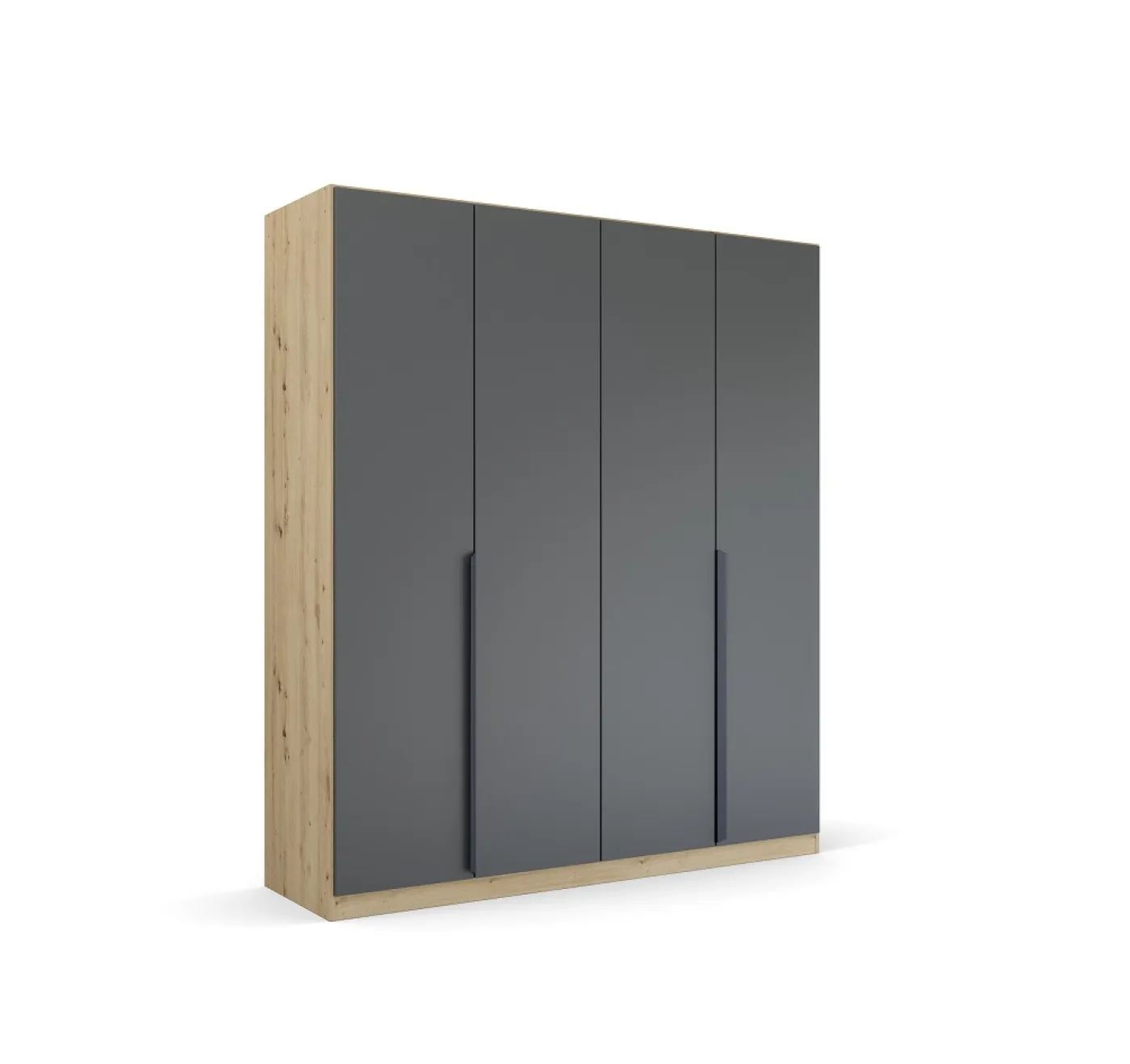 Kleiderschrank Drehtürenschrank Dark&Wood | grau metallic / Eiche Artisan | verschiedene Größen