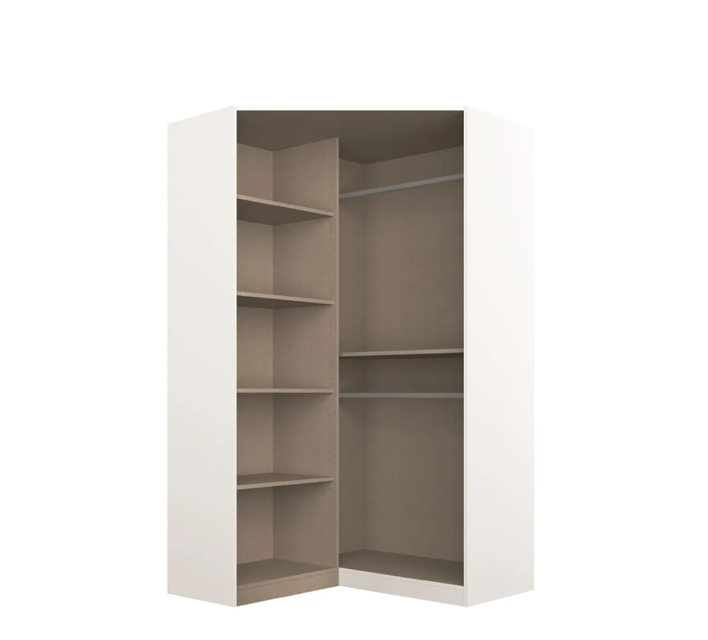 Kleiderschrank Drehtürenschrank Eckschrank Nidda | 2-türig | mit Spiegel | Alpinweiß