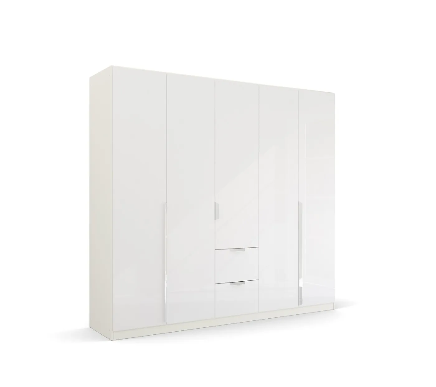 Kleiderschrank Drehtürenschrank Glamour | mit Schubkästen | weiß Hochglanz / alpinweiß | verschiedene Größen