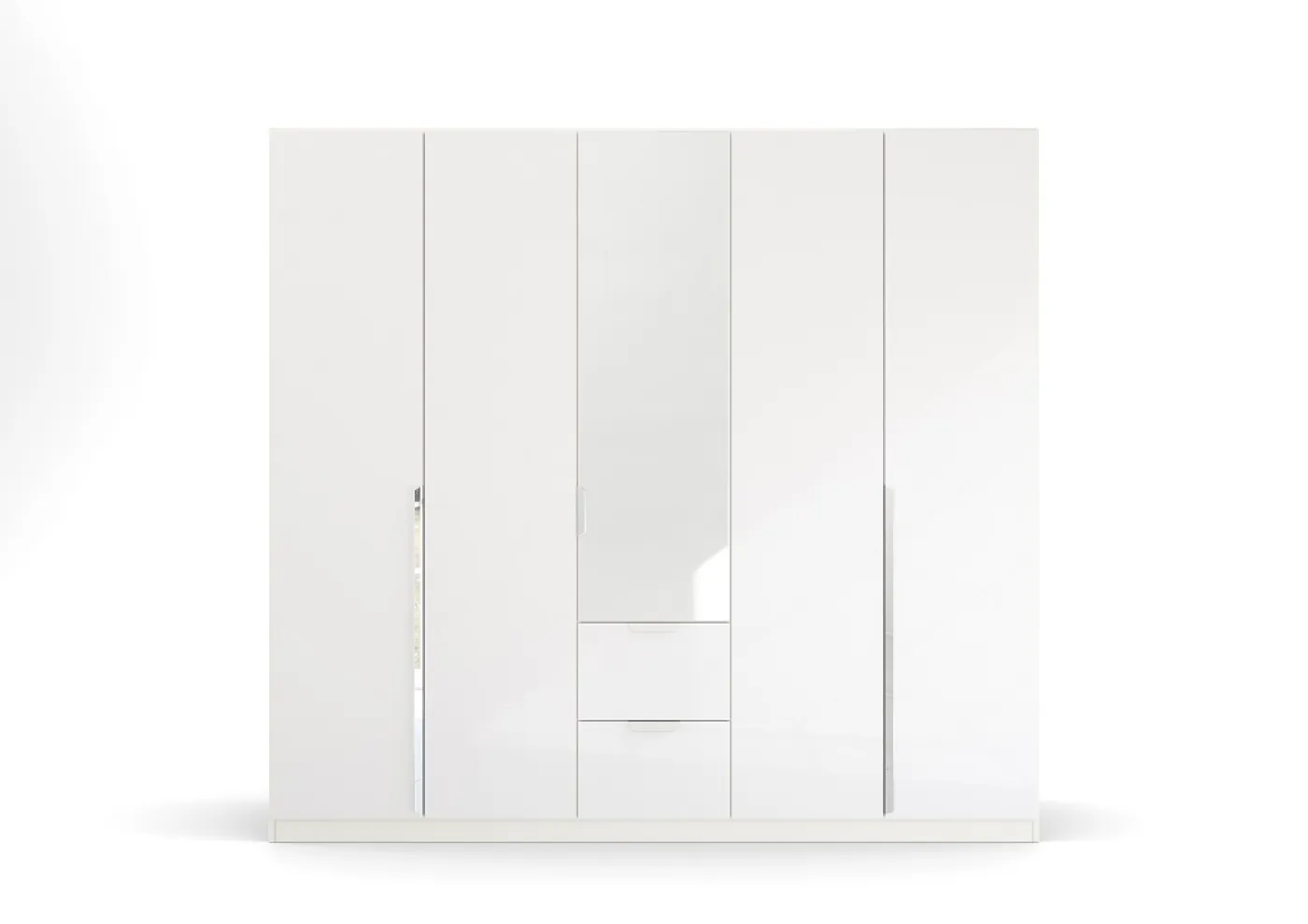 Kleiderschrank Drehtürenschrank Glamour | mit Spiegeltüren & Schubkästen | weiß Hochglanz / alpinweiß | verschiedene Größen