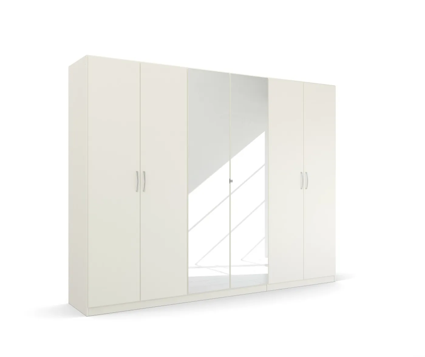 Kleiderschrank Drehtürenschrank Glamour | mit Spiegeltüren | weiß Hochglanz / alpinweiß | verschiedene Größen