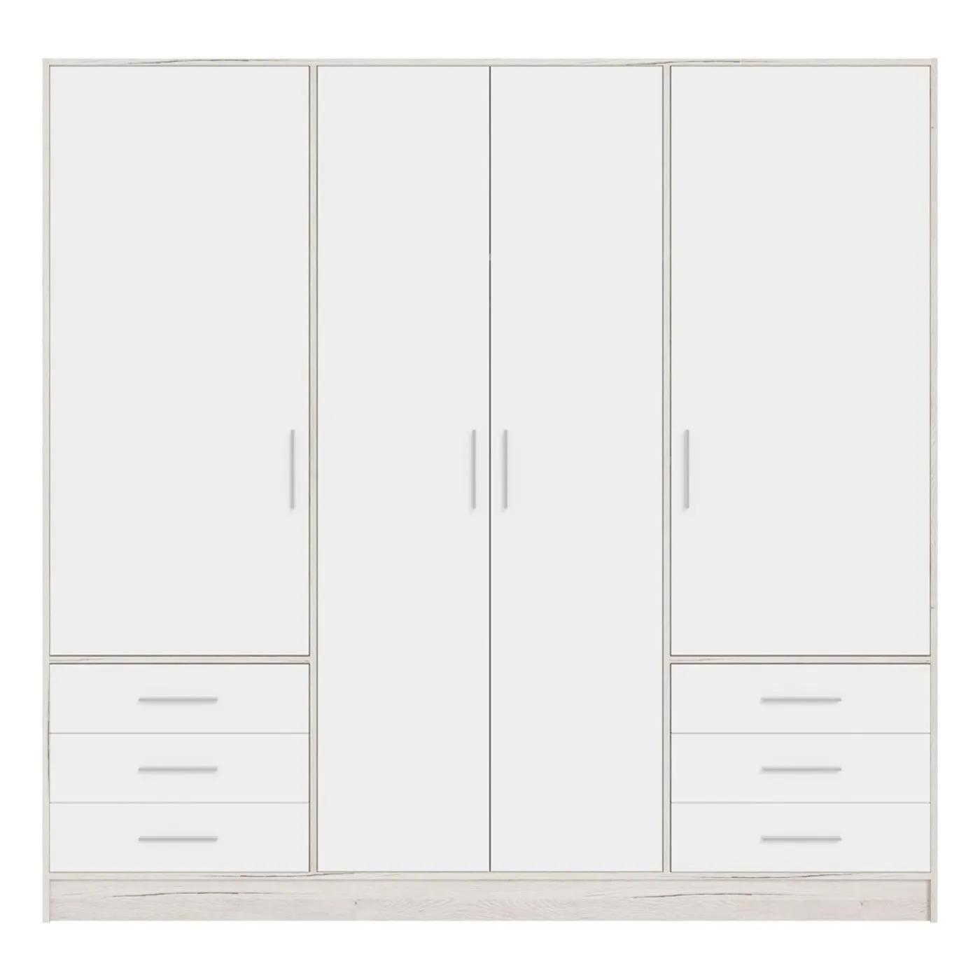 Kleiderschrank Drehtürenschrank Jupp | mit Schubkästen | Sandeiche / weiß | verschiedene Größen