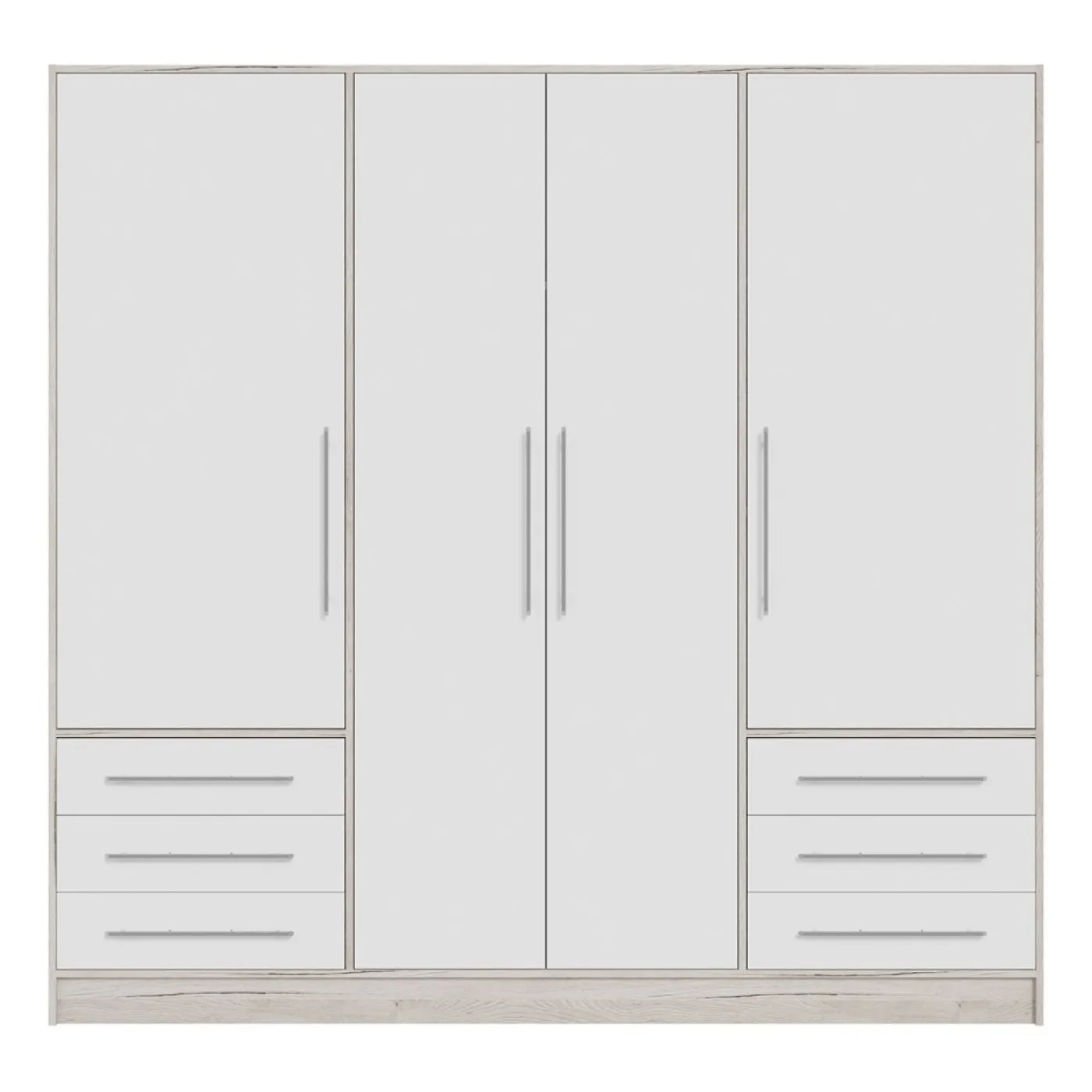 Kleiderschrank Drehtürenschrank Jupp | mit Schubkästen | Sandeiche / weiß | verschiedene Größen