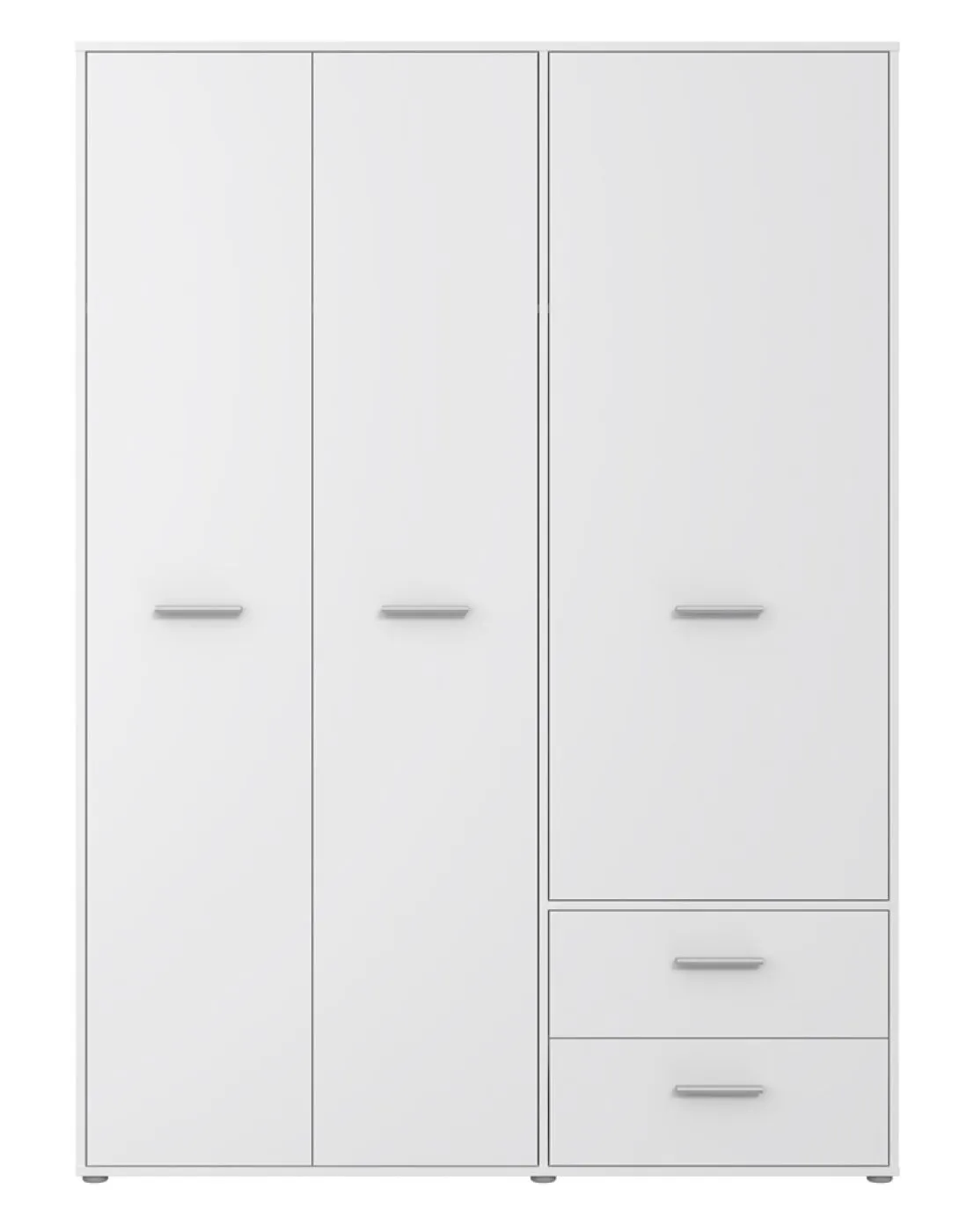 Kleiderschrank Drehtürenschrank Mokko | 3-türig | mit Schubkästen | weiß