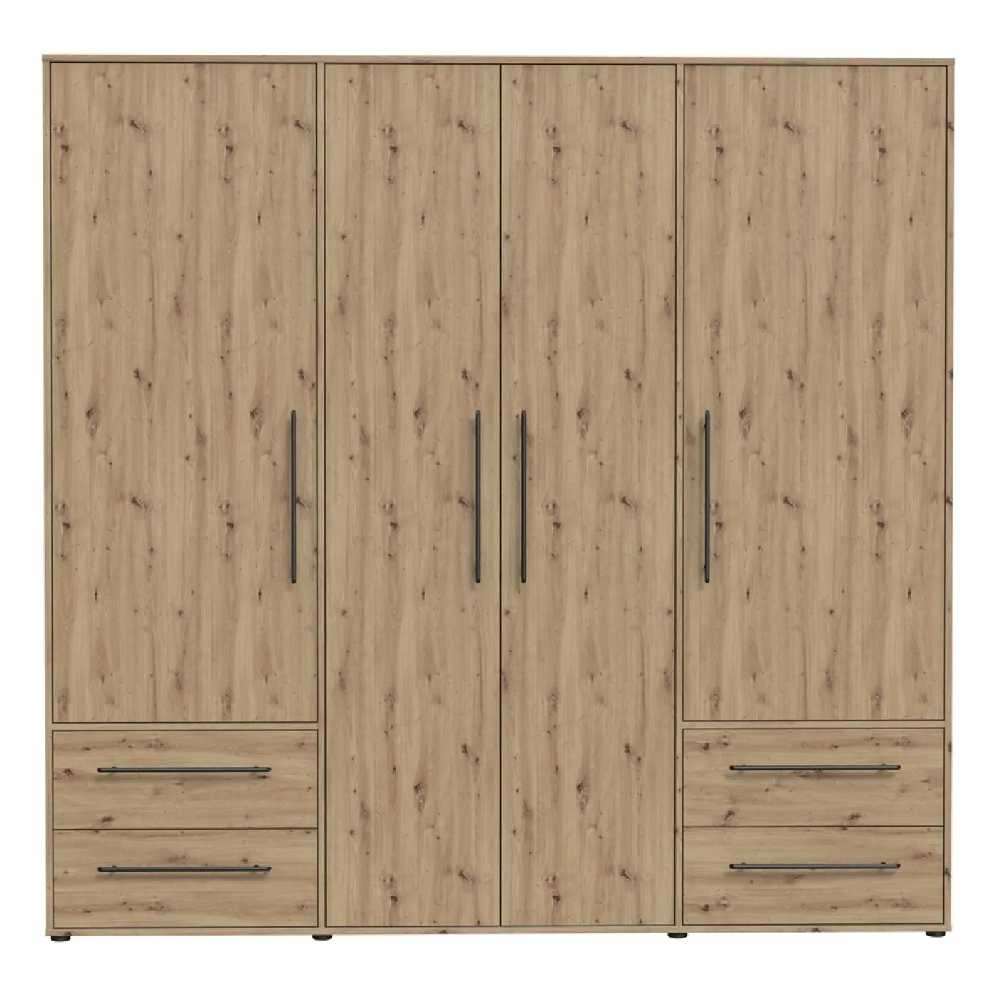 Kleiderschrank Drehtürenschrank Mokko | mit Schubkästen | Artisan Eiche | verschiedene Größen