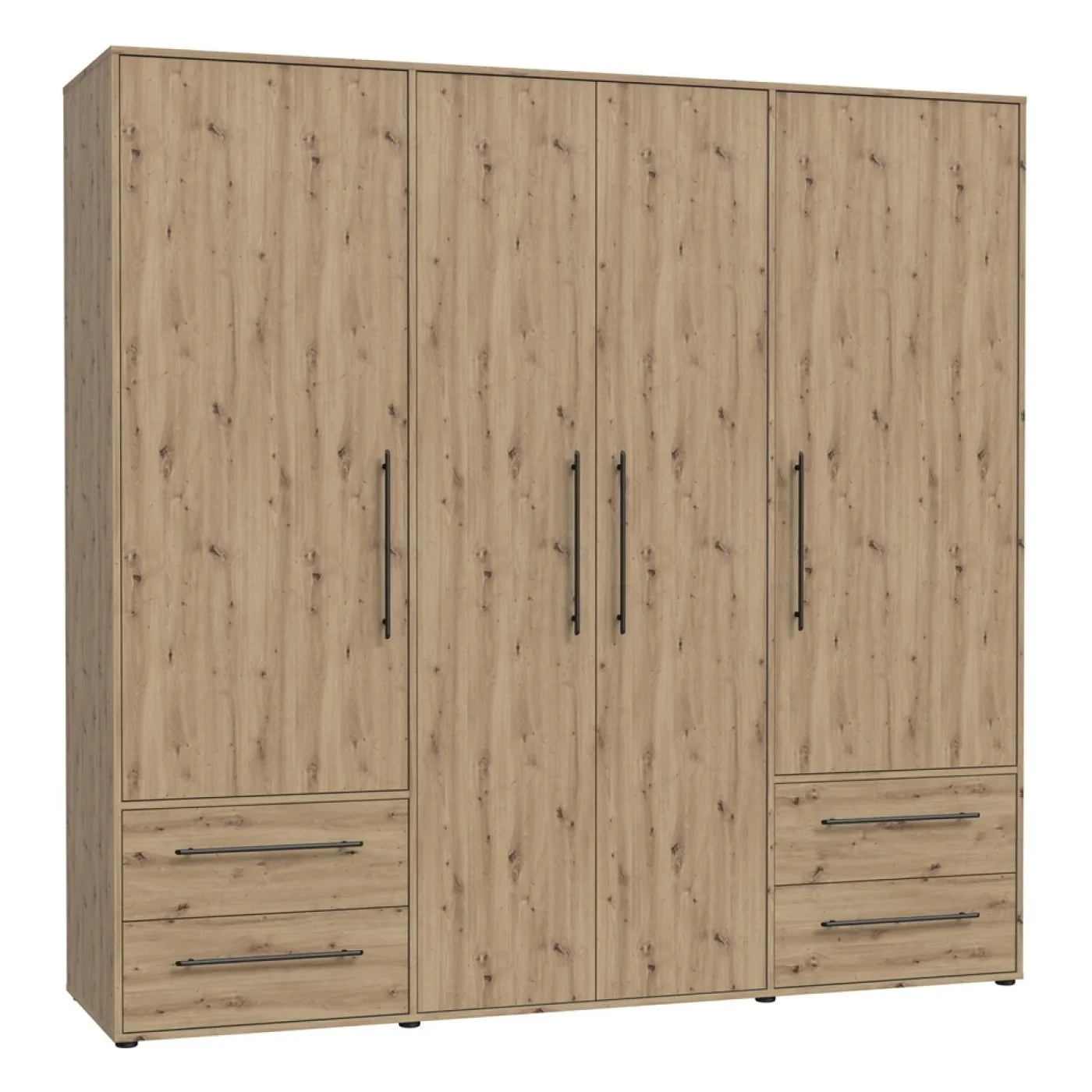 Kleiderschrank Drehtürenschrank Mokko | mit Schubkästen | Artisan Eiche | verschiedene Größen