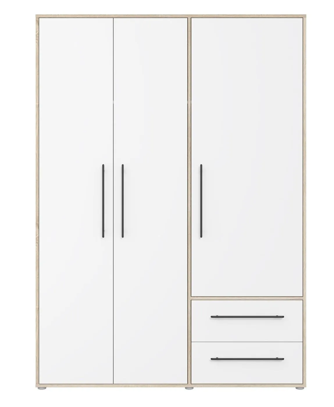 Kleiderschrank Drehtürenschrank Mokko | mit Schubkästen | Sonoma Eiche / weiß | verschiedene Größen