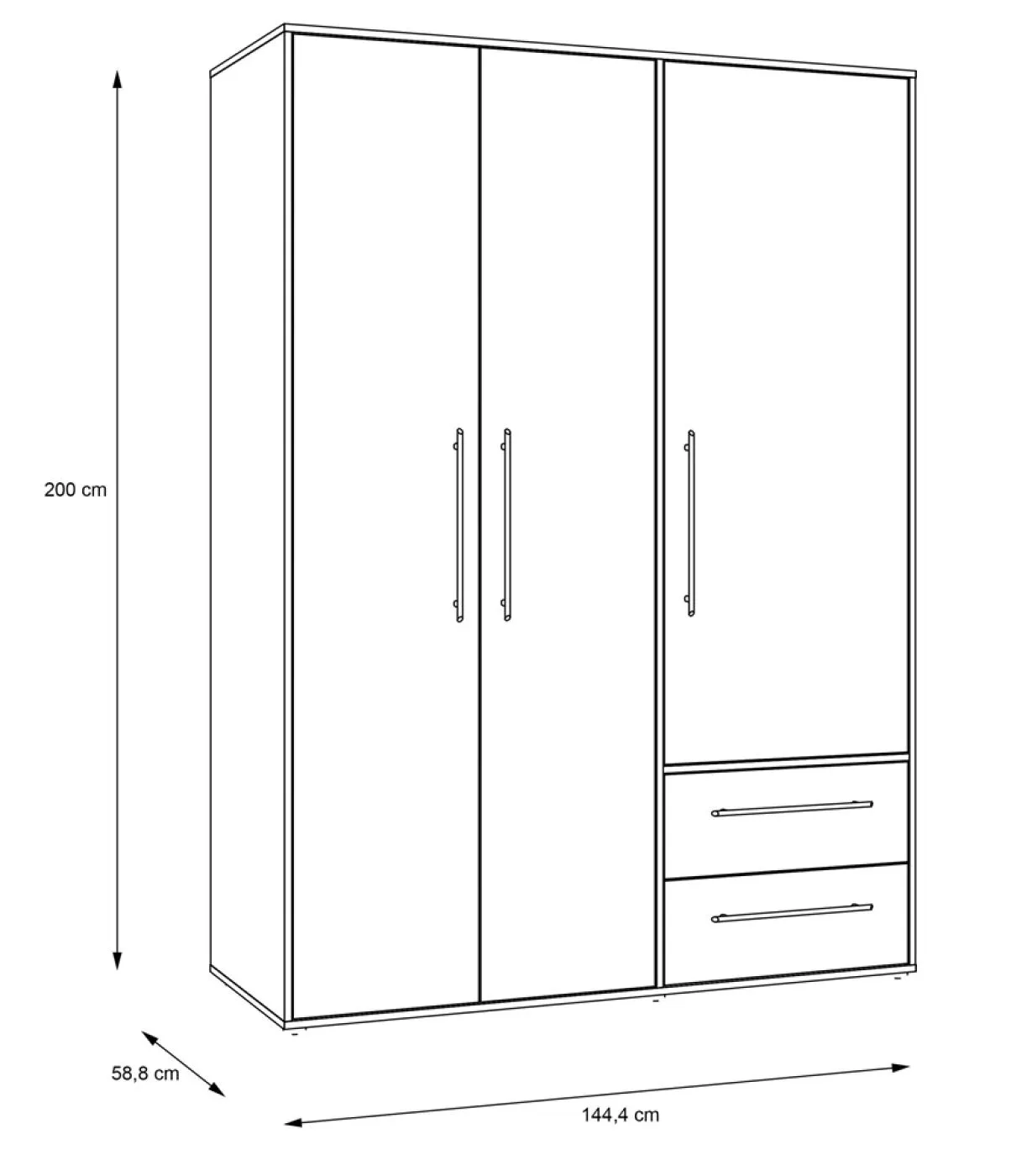 Kleiderschrank Drehtürenschrank Mokko | mit Schubkästen | Sonoma Eiche / weiß | verschiedene Größen