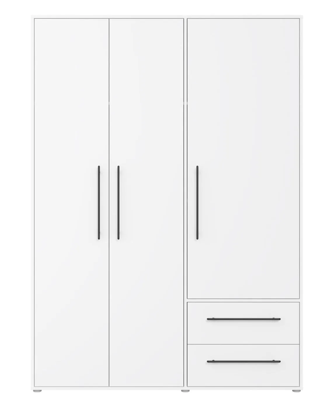 Kleiderschrank Drehtürenschrank Mokko | mit Schubkästen | weiß | 144,4 x 200 x 59 cm