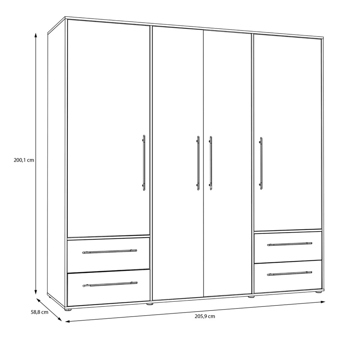 Kleiderschrank Drehtürenschrank Mokko | mit Schubkästen | weiß / Artisan Eiche | verschiedene Größen