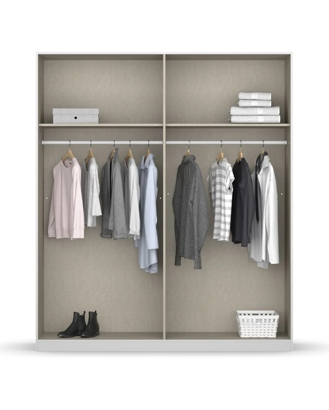 Kleiderschrank Drehtürenschrank Monostar | 4-türig | Alpinweiß 181 x 210 x 54 cm