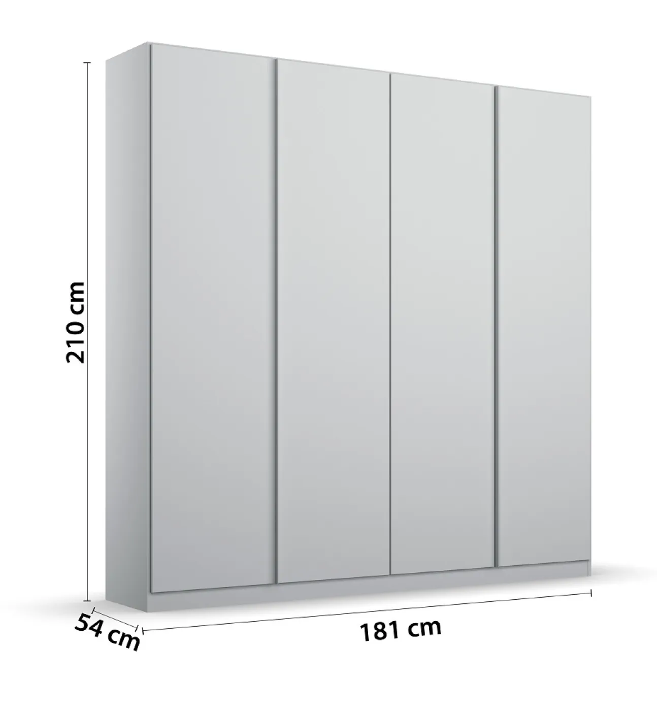 Kleiderschrank Drehtürenschrank Monostar | 4-türig | seidengrau 181 x 210 x 54 cm