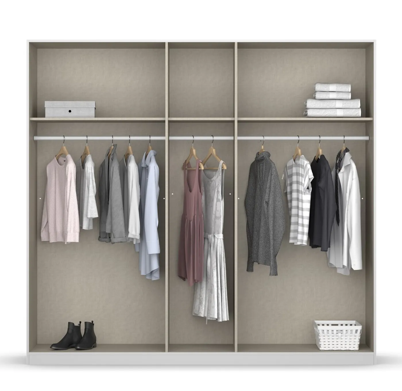 Kleiderschrank Drehtürenschrank Monostar | 5-türig | grau-metallic 226 x 210 x 54