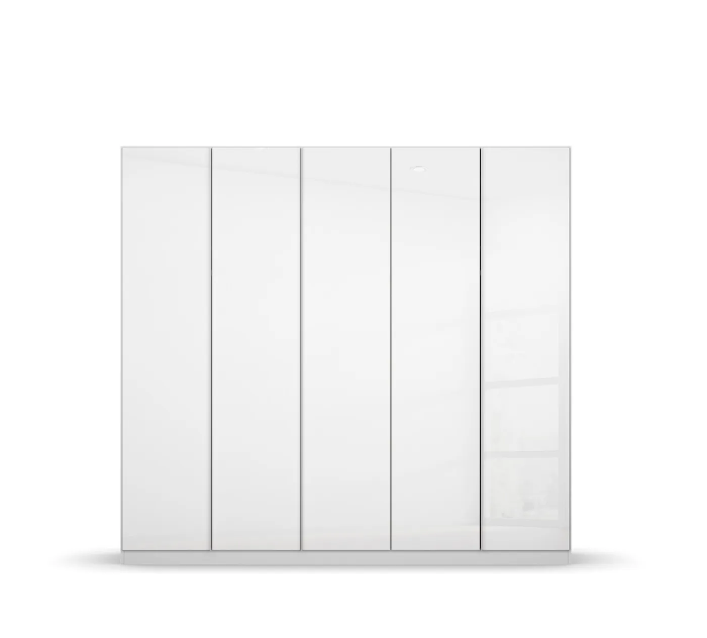 Kleiderschrank Drehtürenschrank Monostar | 5-türig | mit Glastüren | Alpinweiß | 226x210 | ohne Schubkasteneinsatz