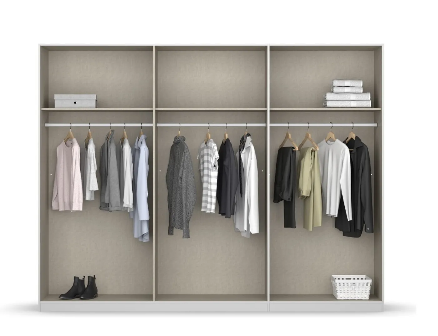 Kleiderschrank Drehtürenschrank Monostar | 6-türig | Alpinweiß 271 x 210 x 54 cm