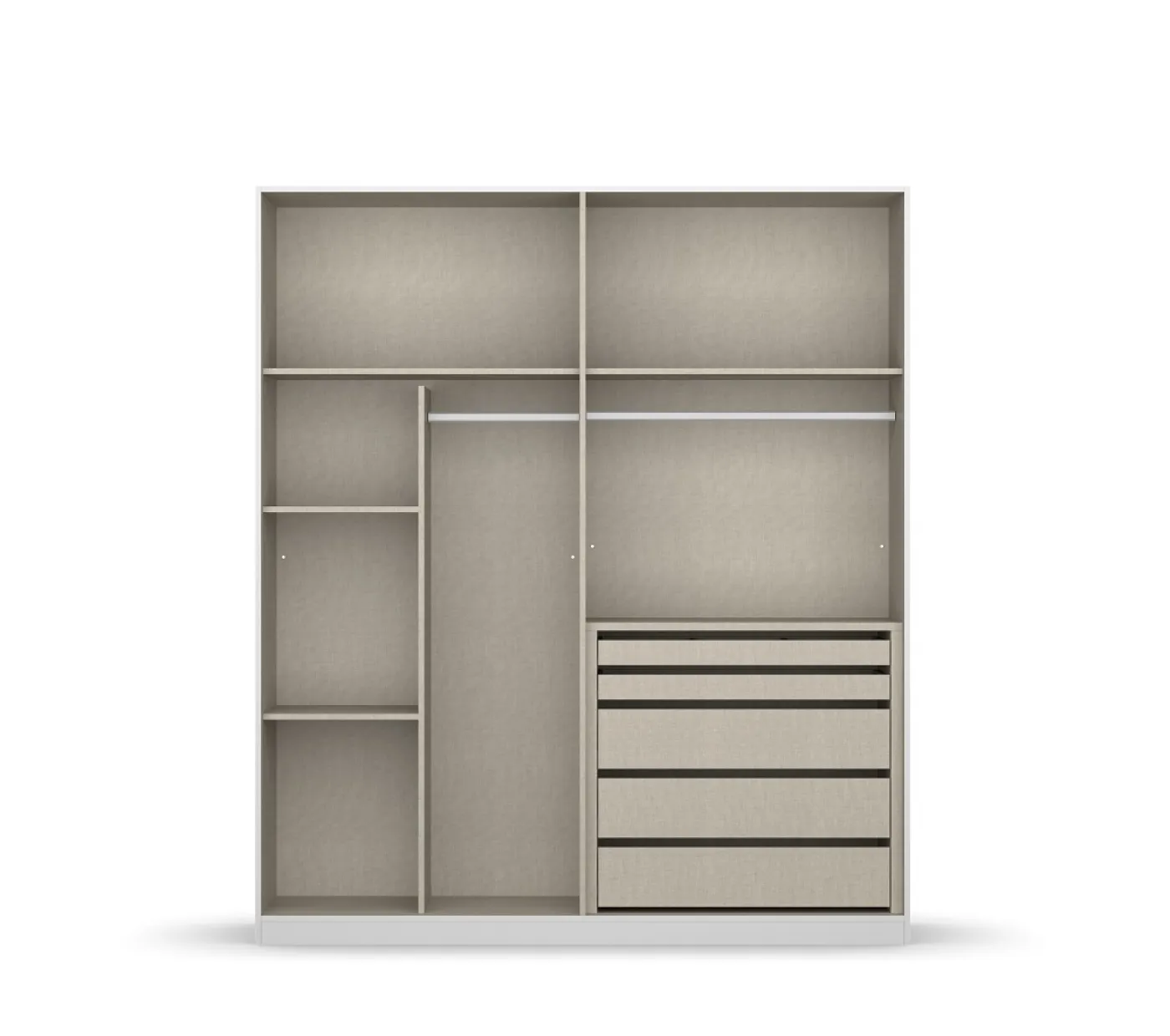 Kleiderschrank Drehtürenschrank Monostar | mit Glastüren | opt. Zubehör | Alpinweiß | verschiedene größen