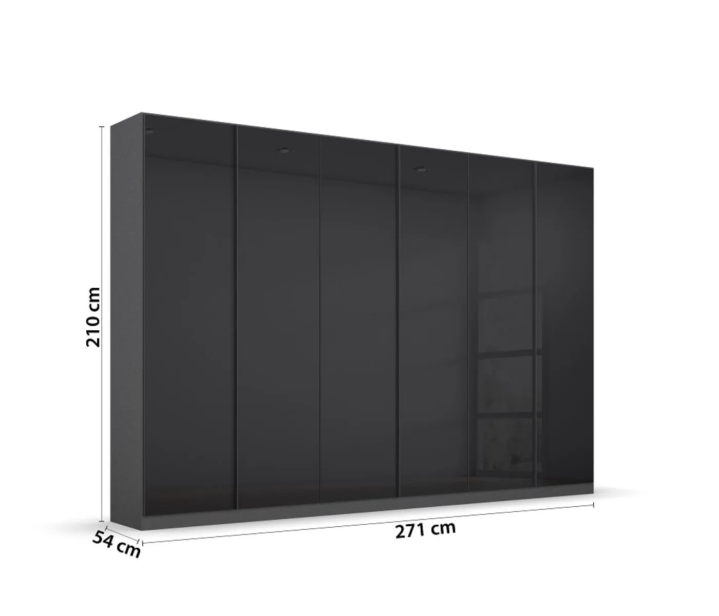 Kleiderschrank Drehtürenschrank Monostar | mit Glastüren | opt. Zubehör | Glas basalt / grau metallic | verschiedene Größen