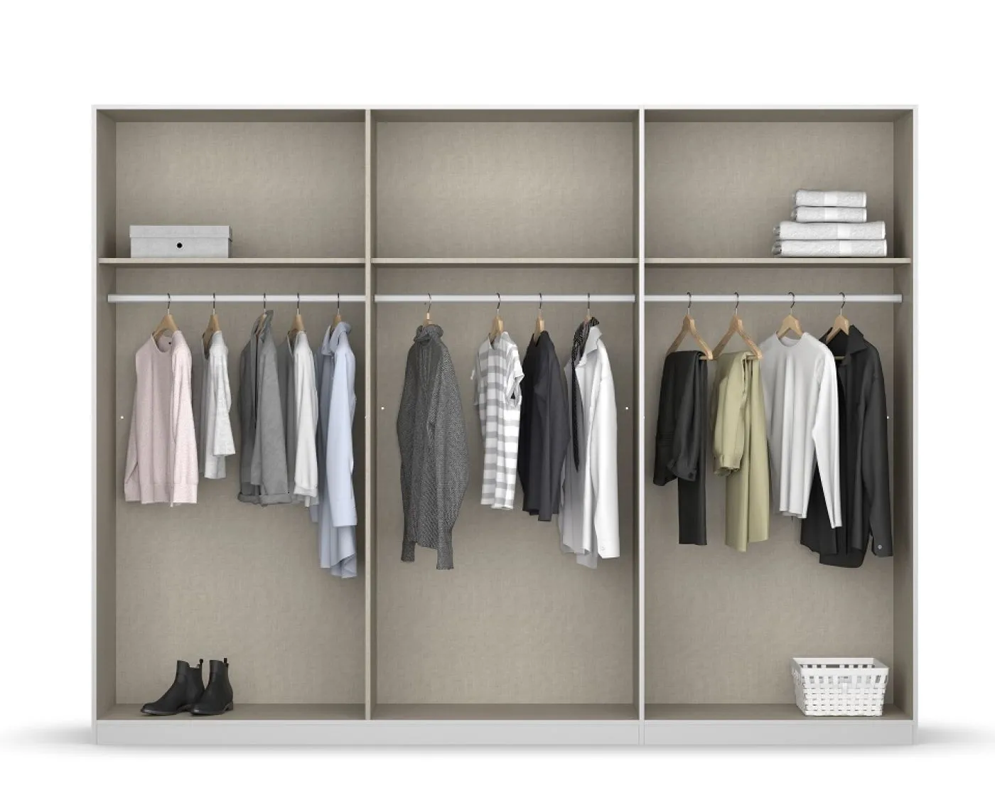 Kleiderschrank Drehtürenschrank Monostar | mit Glastüren | opt. Zubehör | Glas basalt / grau metallic | verschiedene Größen