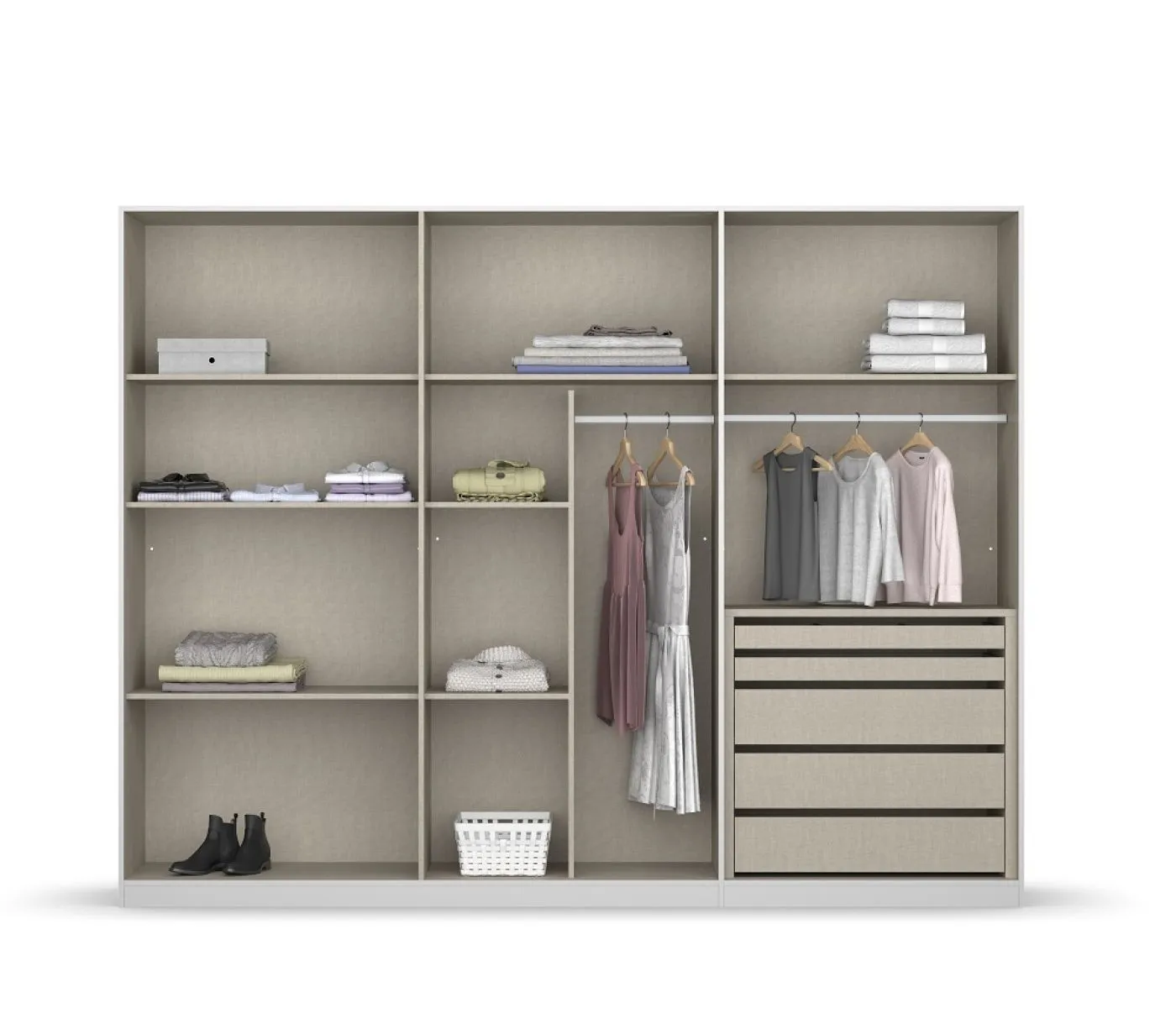 Kleiderschrank Drehtürenschrank Monostar | mit Glastüren | opt. Zubehör | Glas basalt / grau metallic | verschiedene Größen