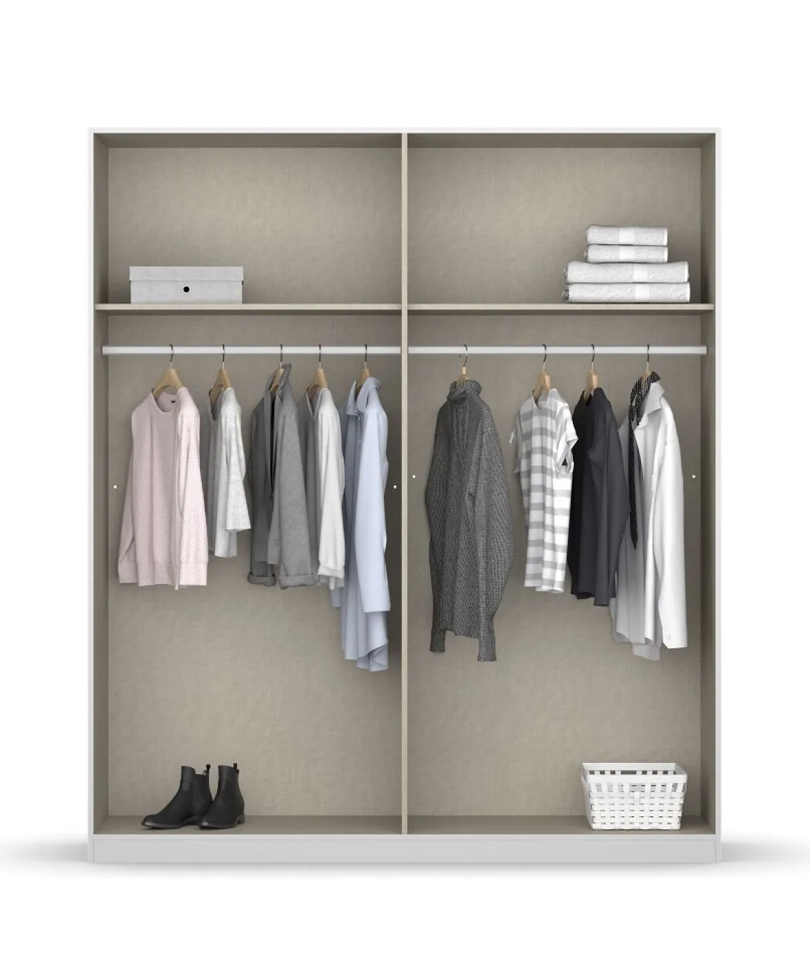 Kleiderschrank Drehtürenschrank Monostar | mit Glastüren | opt. Zubehör | Glas basalt / grau metallic | verschiedene Größen