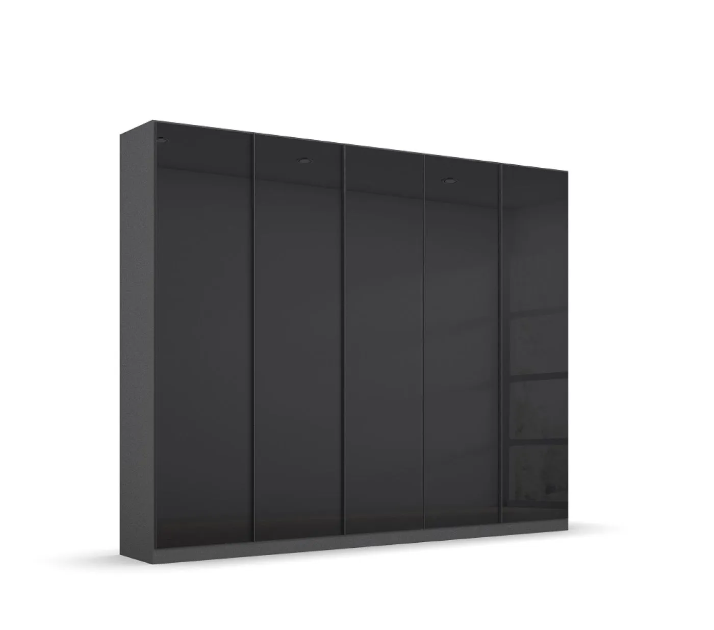 Kleiderschrank Drehtürenschrank Monostar | mit Glastüren | opt. Zubehör | Glas basalt / grau metallic | verschiedene Größen