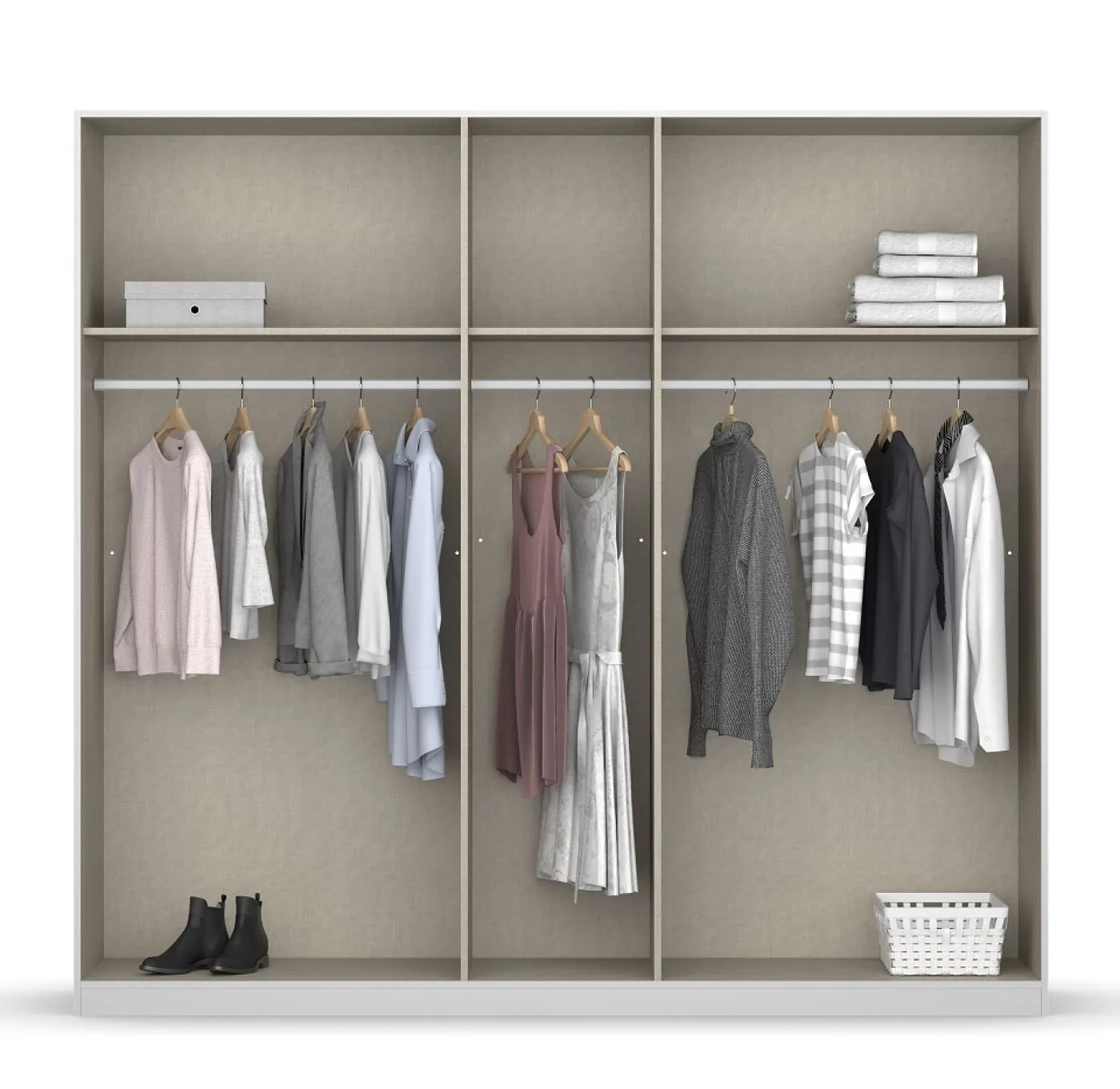 Kleiderschrank Drehtürenschrank Monostar | mit Glastüren | opt. Zubehör | Glas basalt / grau metallic | verschiedene Größen