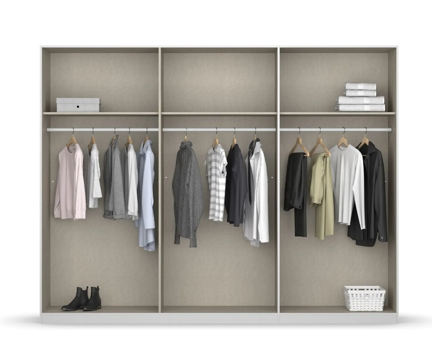 Kleiderschrank Drehtürenschrank Monostar | seidengrau | verschiedene Größen