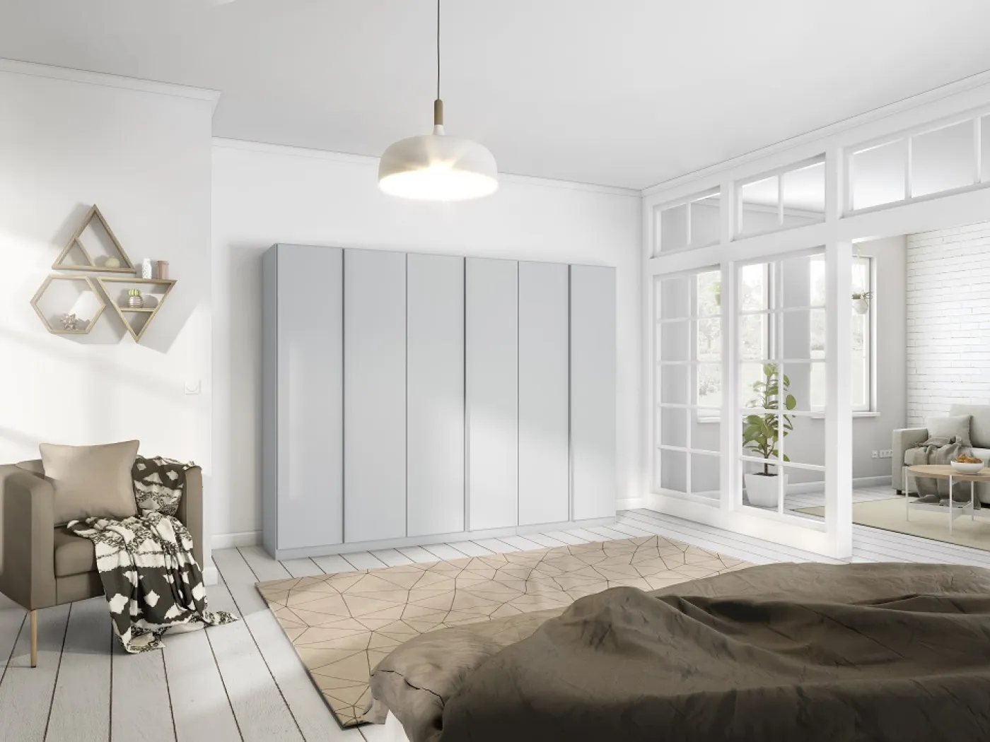 Kleiderschrank Drehtürenschrank Monostar | seidengrau | verschiedene Größen