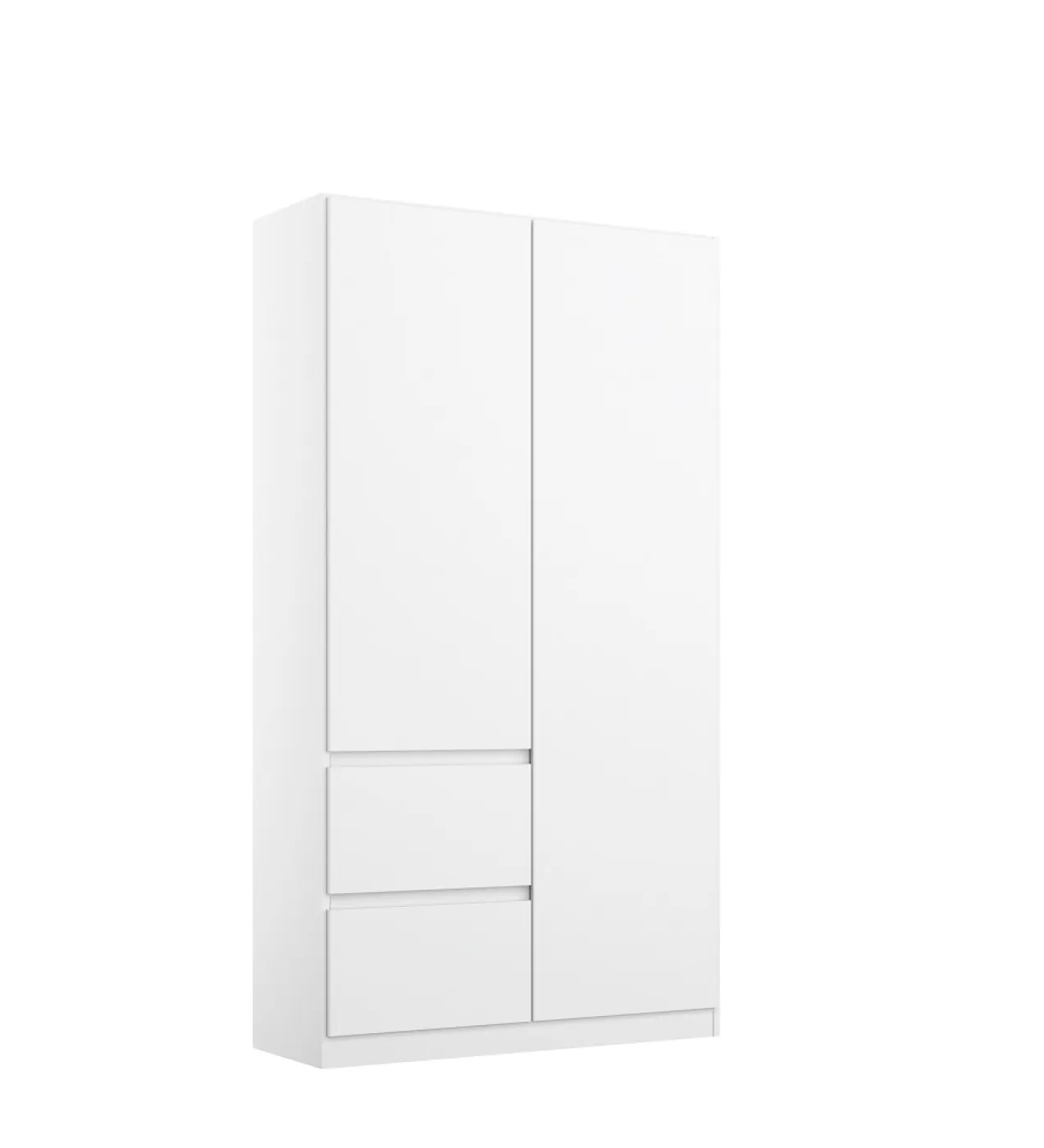 Kleiderschrank Drehtürenschrank Nidda | 2-türig | mit Schubkästen | Alpinweiß