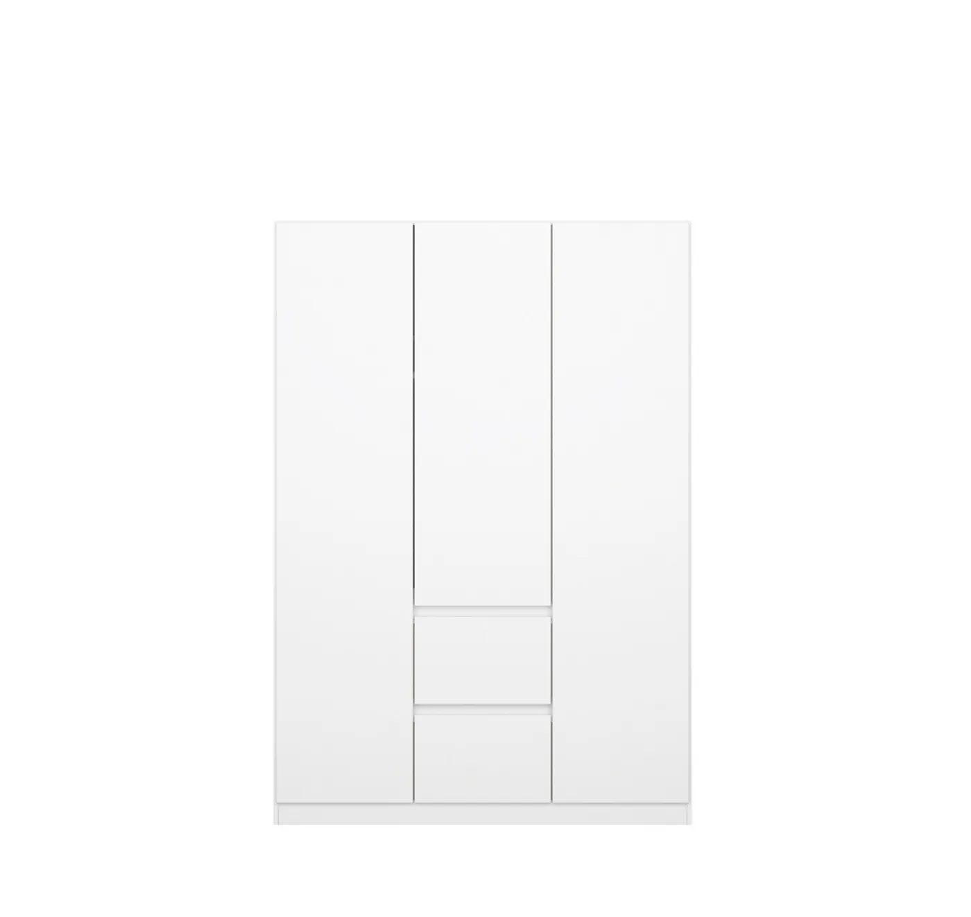 Kleiderschrank Drehtürenschrank Nidda | 3-türig | mit Schubkästen | Alpinweiß