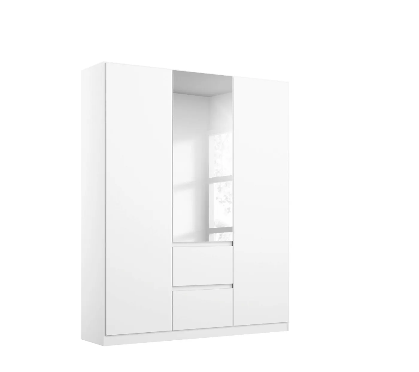 Kleiderschrank Drehtürenschrank Nidda | 3-türig | mit Spiegel | Alpinweiß