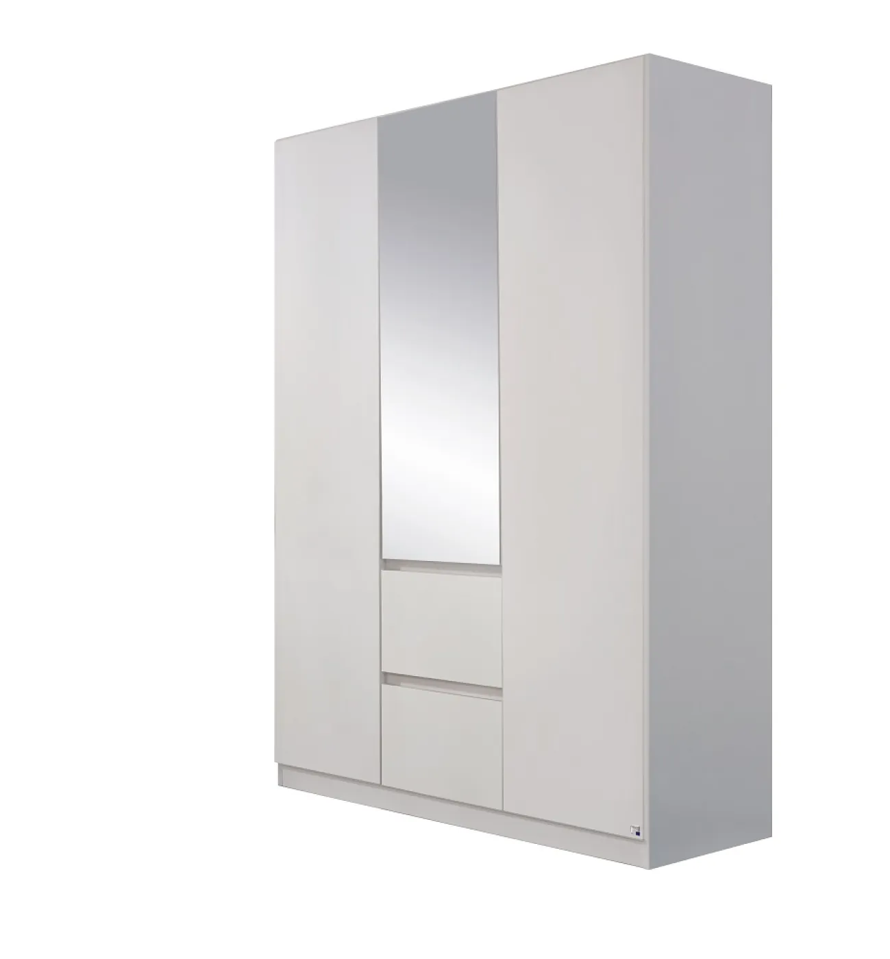 Kleiderschrank Drehtürenschrank Nidda | 3-türig | mit Spiegel | Alpinweiß