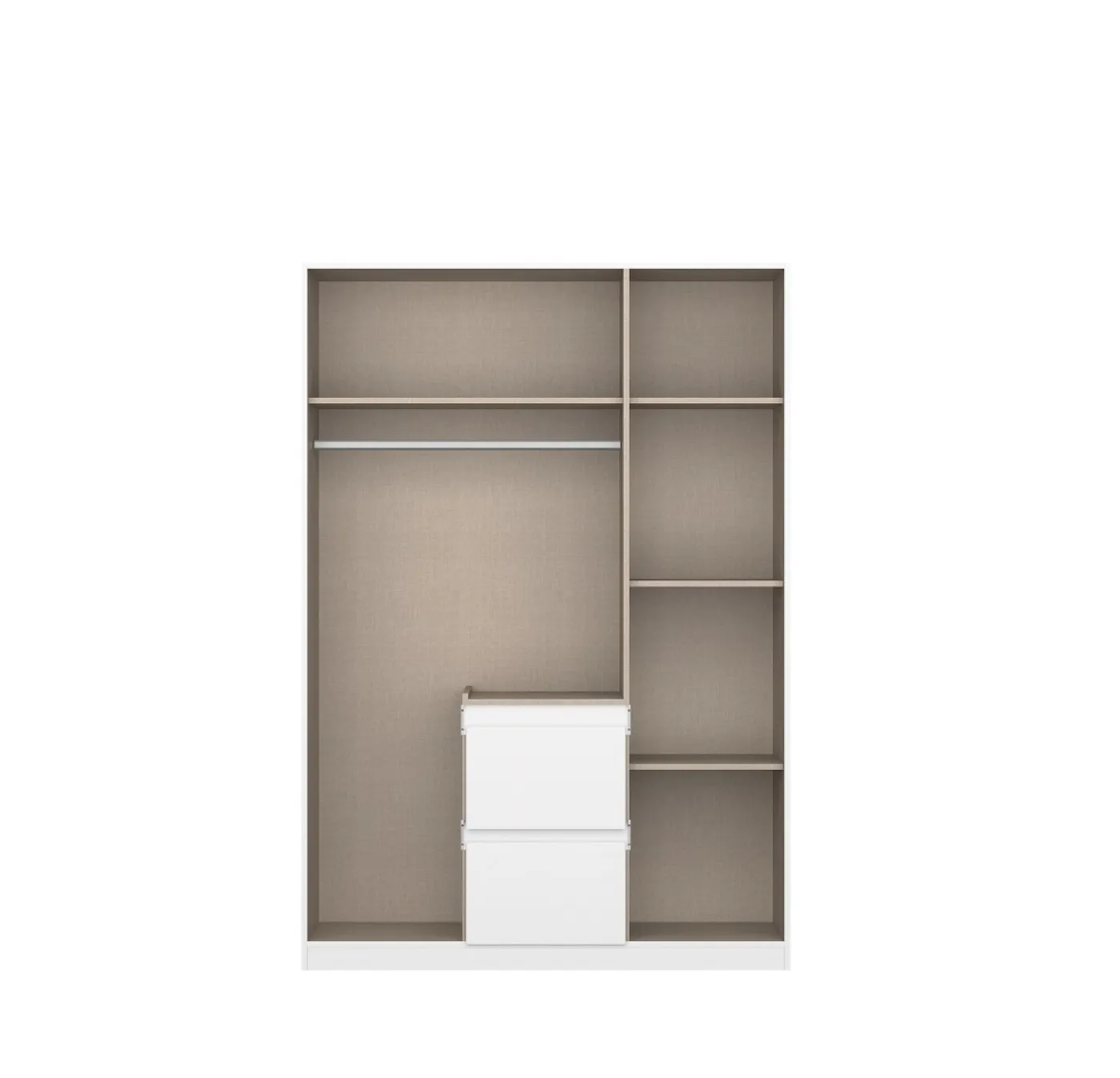 Kleiderschrank Drehtürenschrank Nidda | 3-türig | mit Spiegel | Alpinweiß