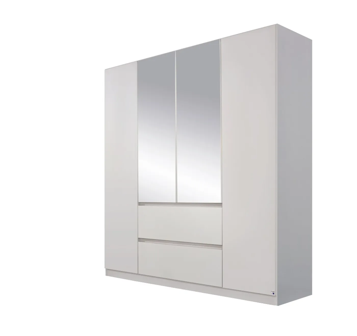 Kleiderschrank Drehtürenschrank Nidda | 4-türig | mit Spiegel | Alpinweiß