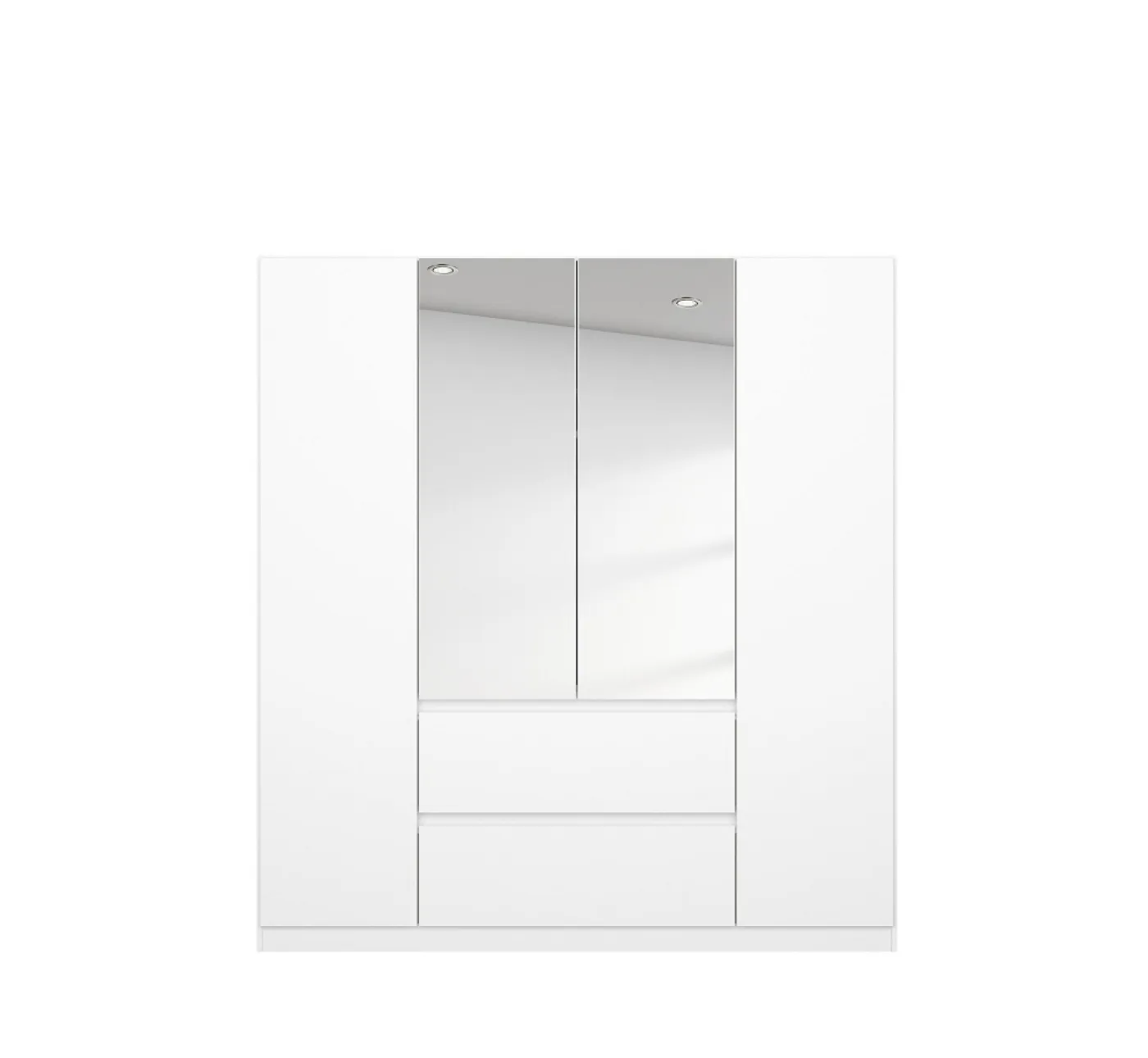 Kleiderschrank Drehtürenschrank Nidda | 4-türig | mit Spiegel | Alpinweiß