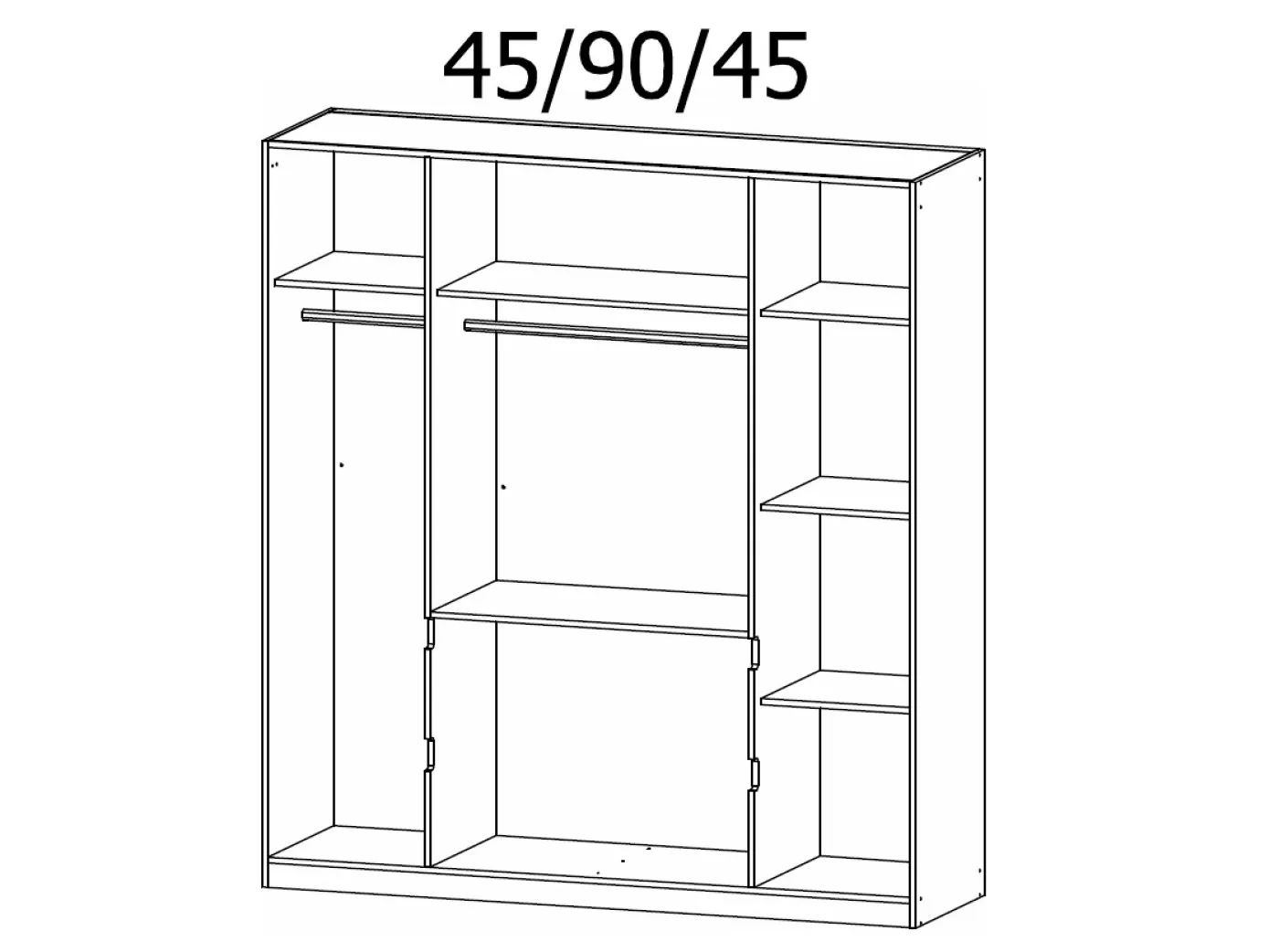 Kleiderschrank Drehtürenschrank Nidda | 4-türig | mit Spiegel | Alpinweiß