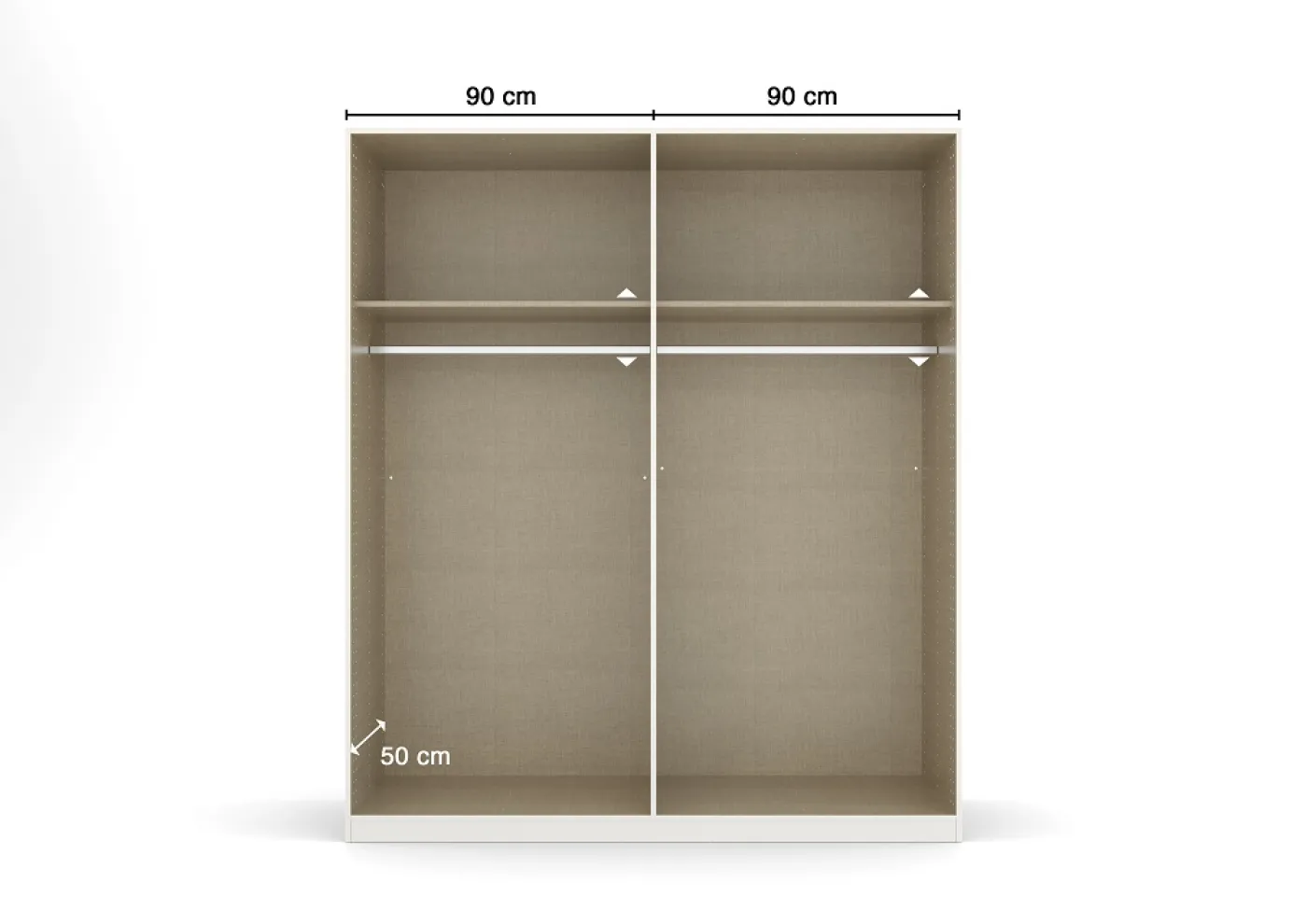 Kleiderschrank Drehtürenschrank Quadra-Spin | 4-türig | mit Spiegeltüren | seidengrau | 181x210 | Griff Pure