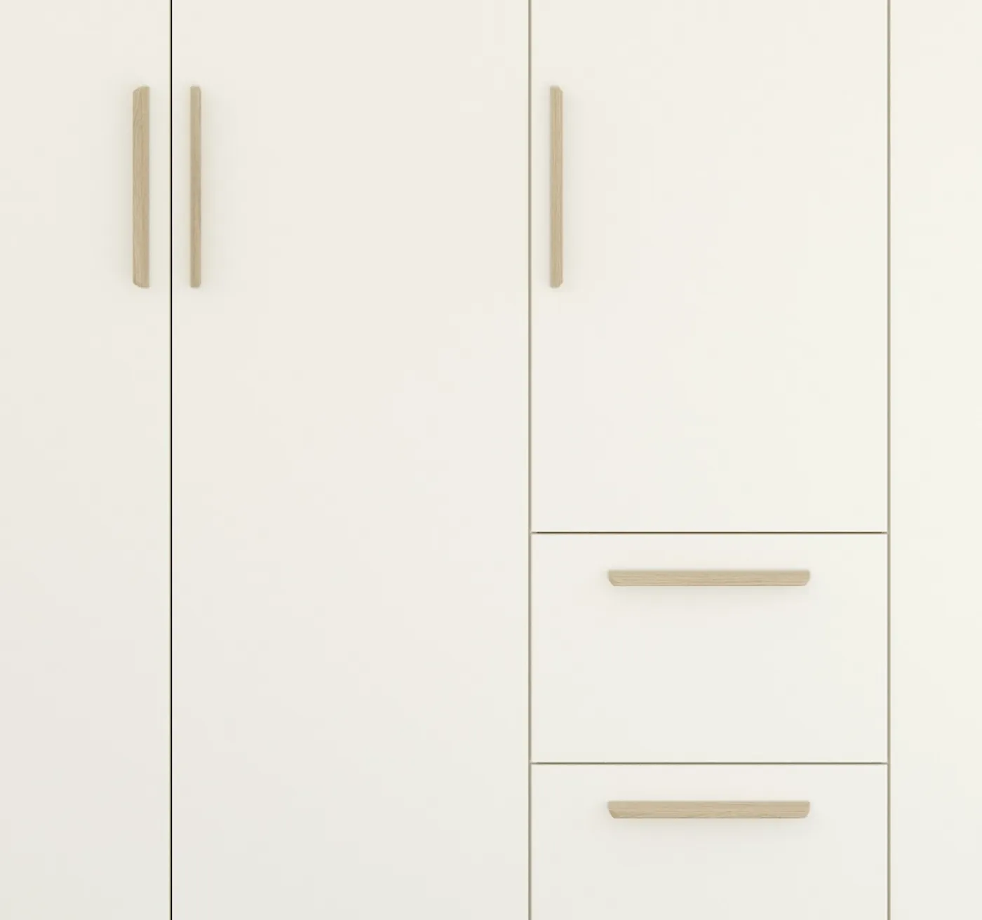 Kleiderschrank Drehtürenschrank Quadra-Spin | 5-türig | mit Schubkästen | alpinweiß | 226x210 | Griff Skandi