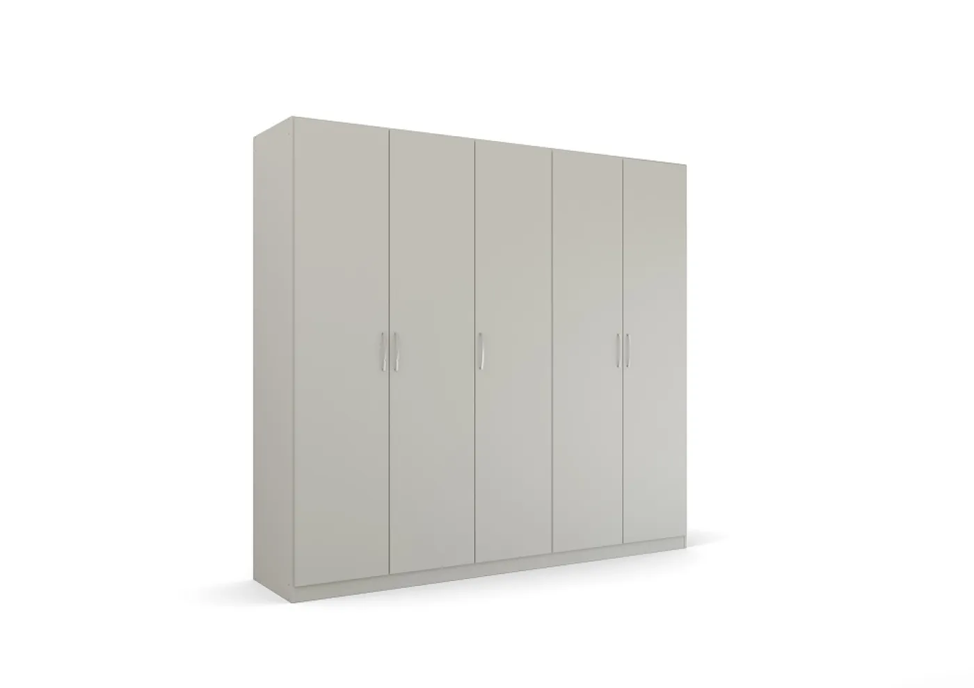 Kleiderschrank Drehtürenschrank Quadra-Spin | 5-türig | seidengrau | 226x210 | Griff Pure