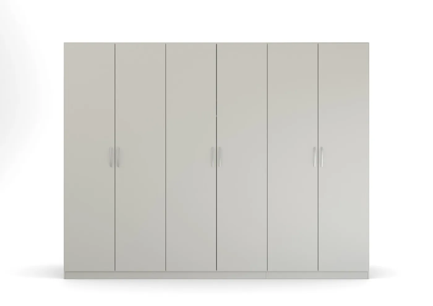 Kleiderschrank Drehtürenschrank Quadra-Spin | 6-türig | seidengrau | 271x210 | Griff Pure