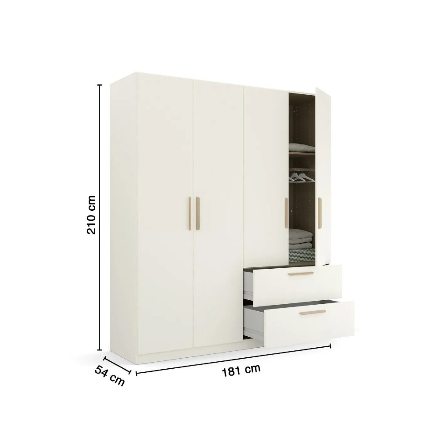 Kleiderschrank Drehtürenschrank Quadra-Spin | mit Schubkästen | alpinweiß | verschiedene Größen
