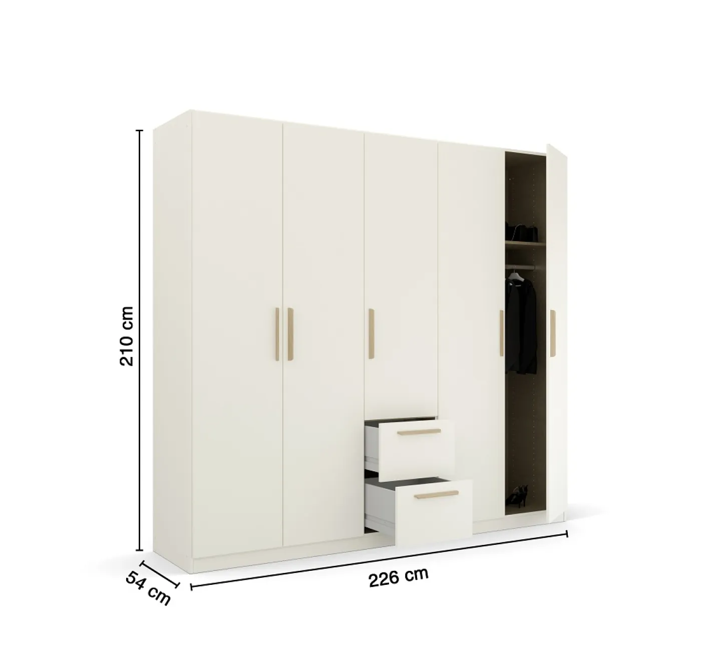 Kleiderschrank Drehtürenschrank Quadra-Spin | mit Schubkästen | alpinweiß | verschiedene Größen