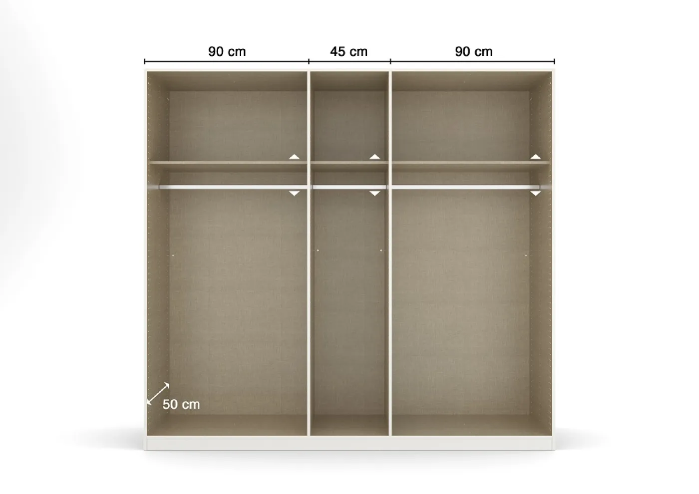 Kleiderschrank Drehtürenschrank Quadra-Spin | mit Spiegeltüren | seidengrau | verschiedene Größen
