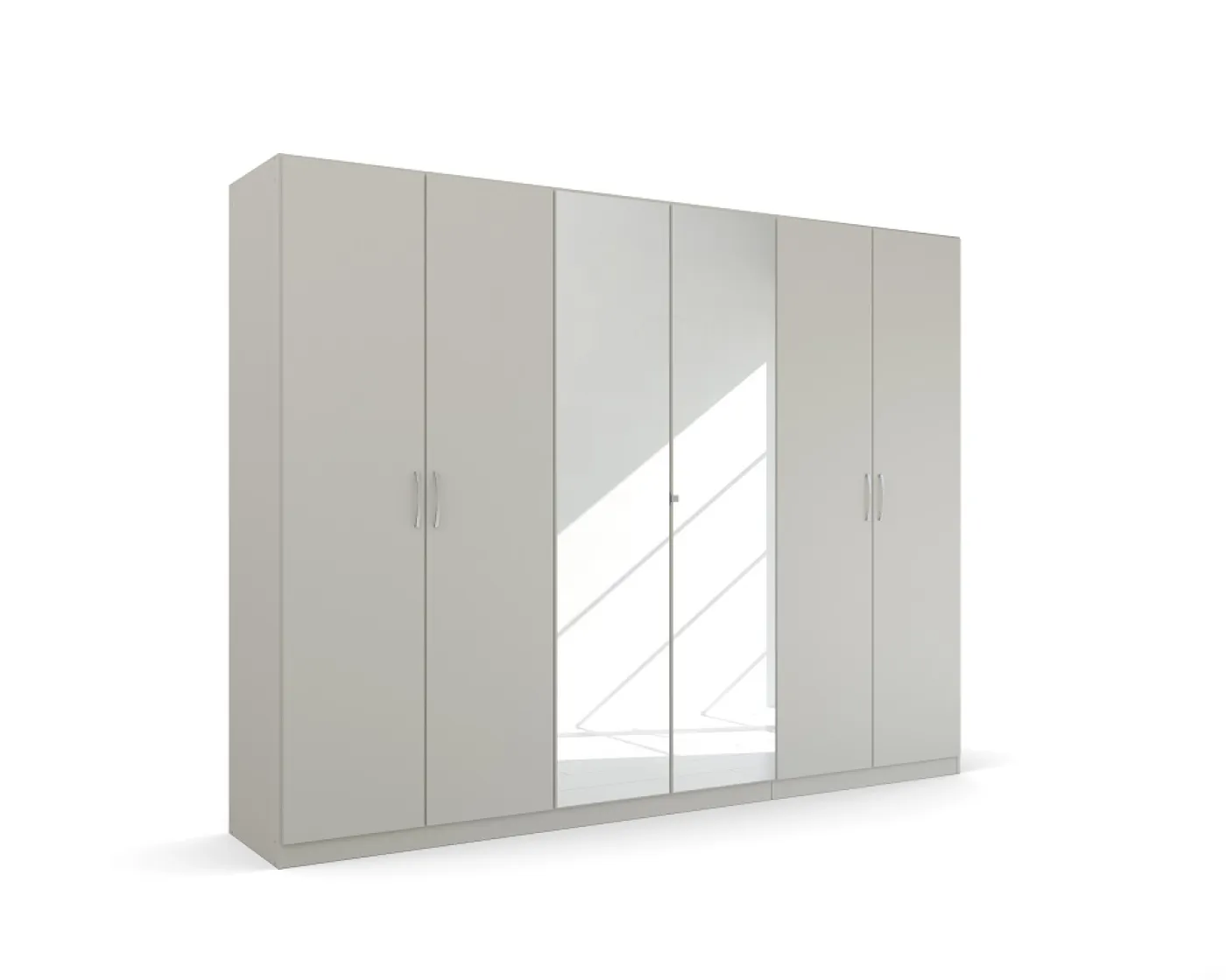 Kleiderschrank Drehtürenschrank Quadra-Spin | mit Spiegeltüren | seidengrau | verschiedene Größen