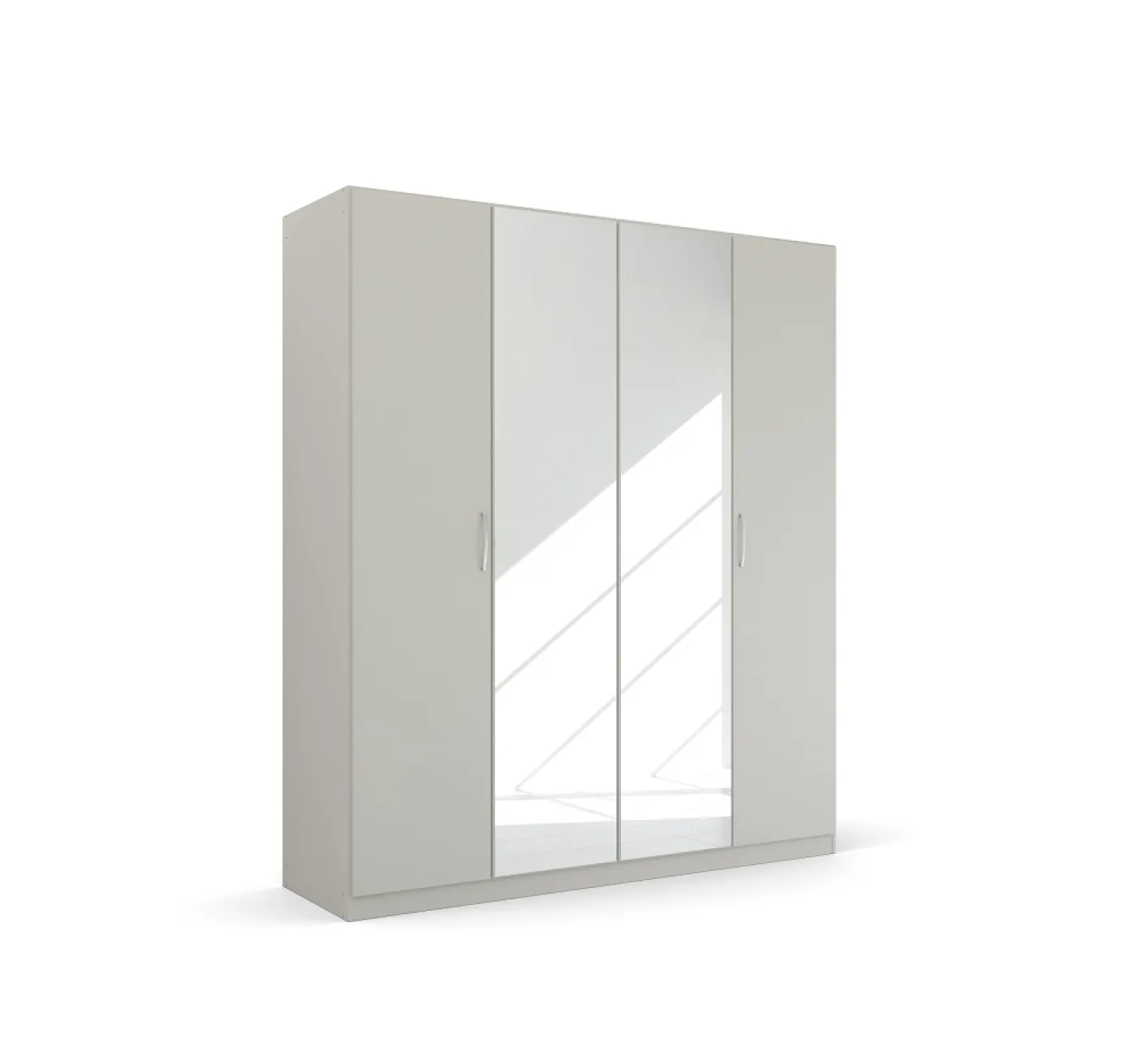 Kleiderschrank Drehtürenschrank Quadra-Spin | mit Spiegeltüren | seidengrau | verschiedene Größen