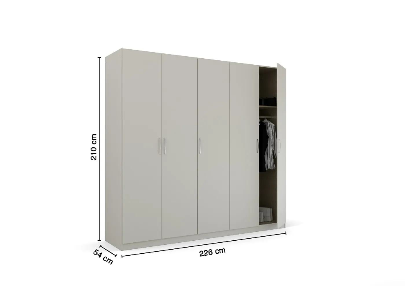 Kleiderschrank Drehtürenschrank Quadra-Spin | seidengrau | verschiedene Größen